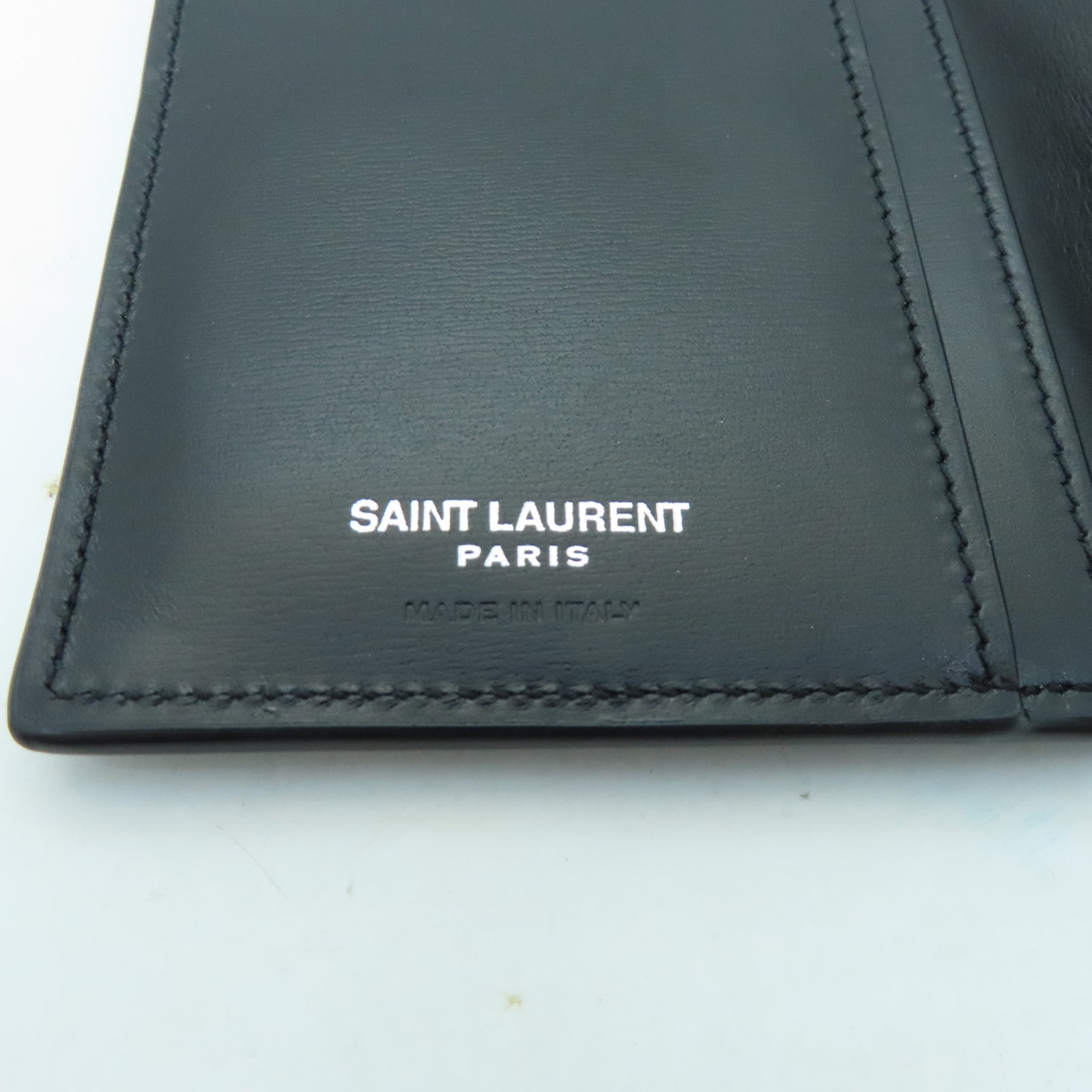 SAINT LAURENT 羊皮皮革Long Wallet銀扣長錢包黑色