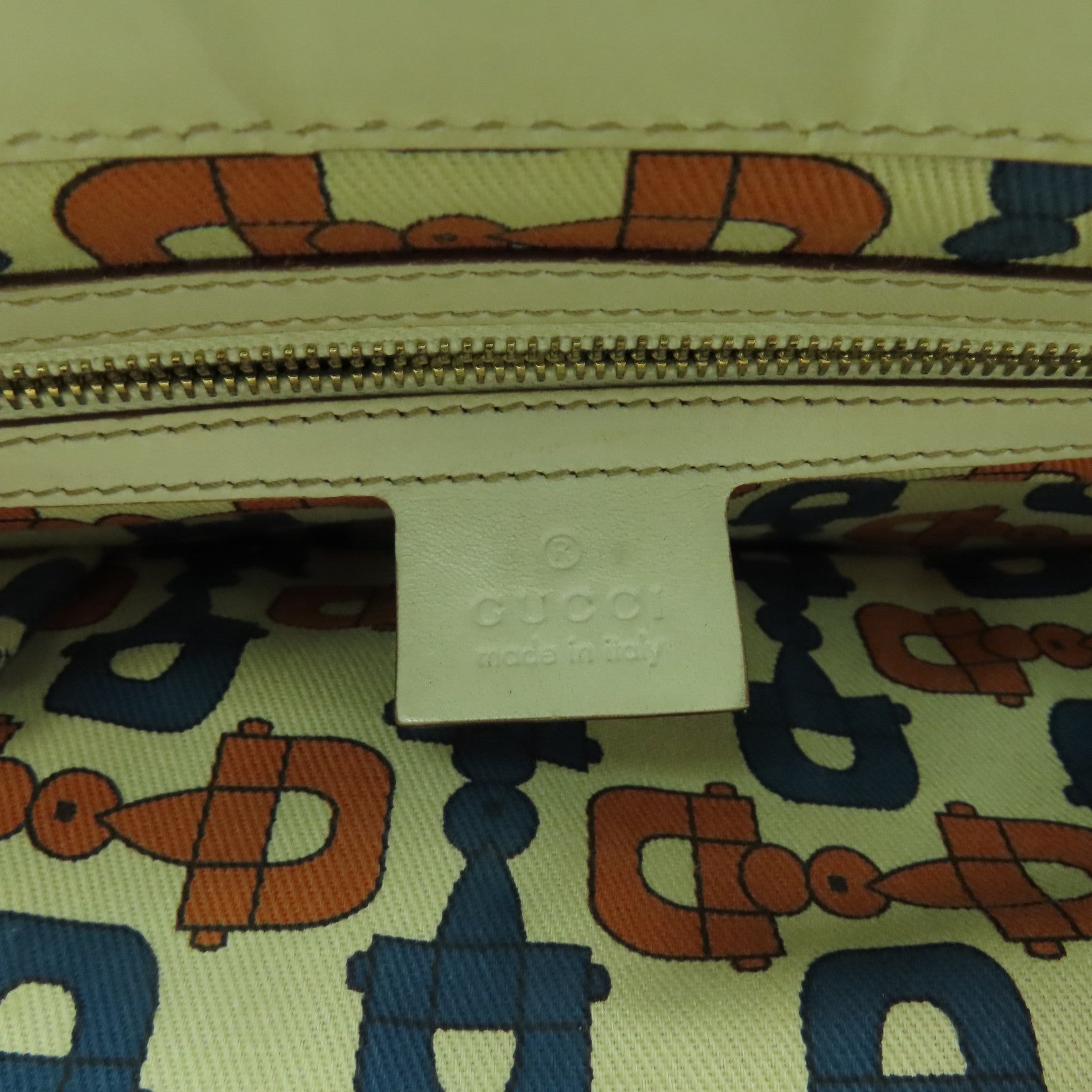 GUCCI Guccissima皮革Hand Bag金扣手挽袋白色