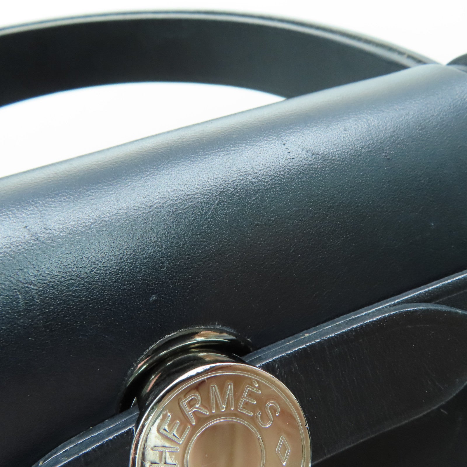 HERMES 【激減優惠】帆布Herbag 31銀扣手挽肩背兩用袋Ebene/Noir黑色/啡色