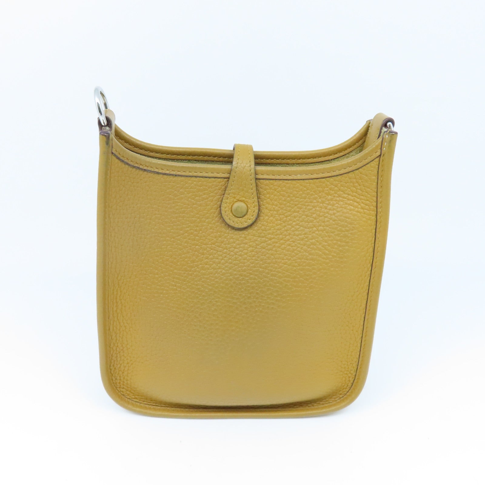 HERMES Clemence皮革Evelyne TPM银扣肩背袋Camel啡色