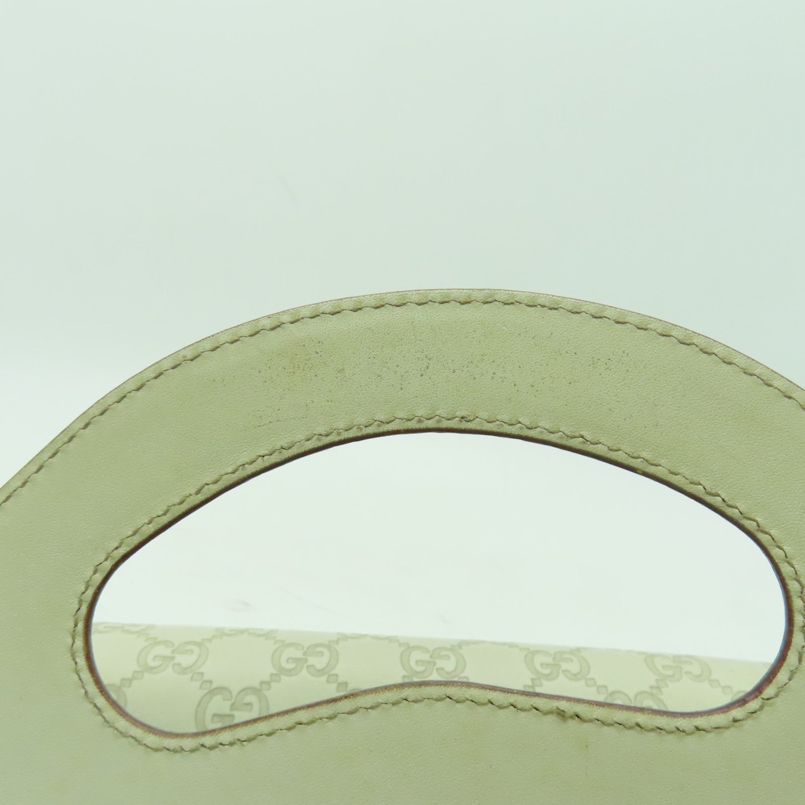 GUCCI Guccissima皮革Hand Bag金扣手挽袋白色