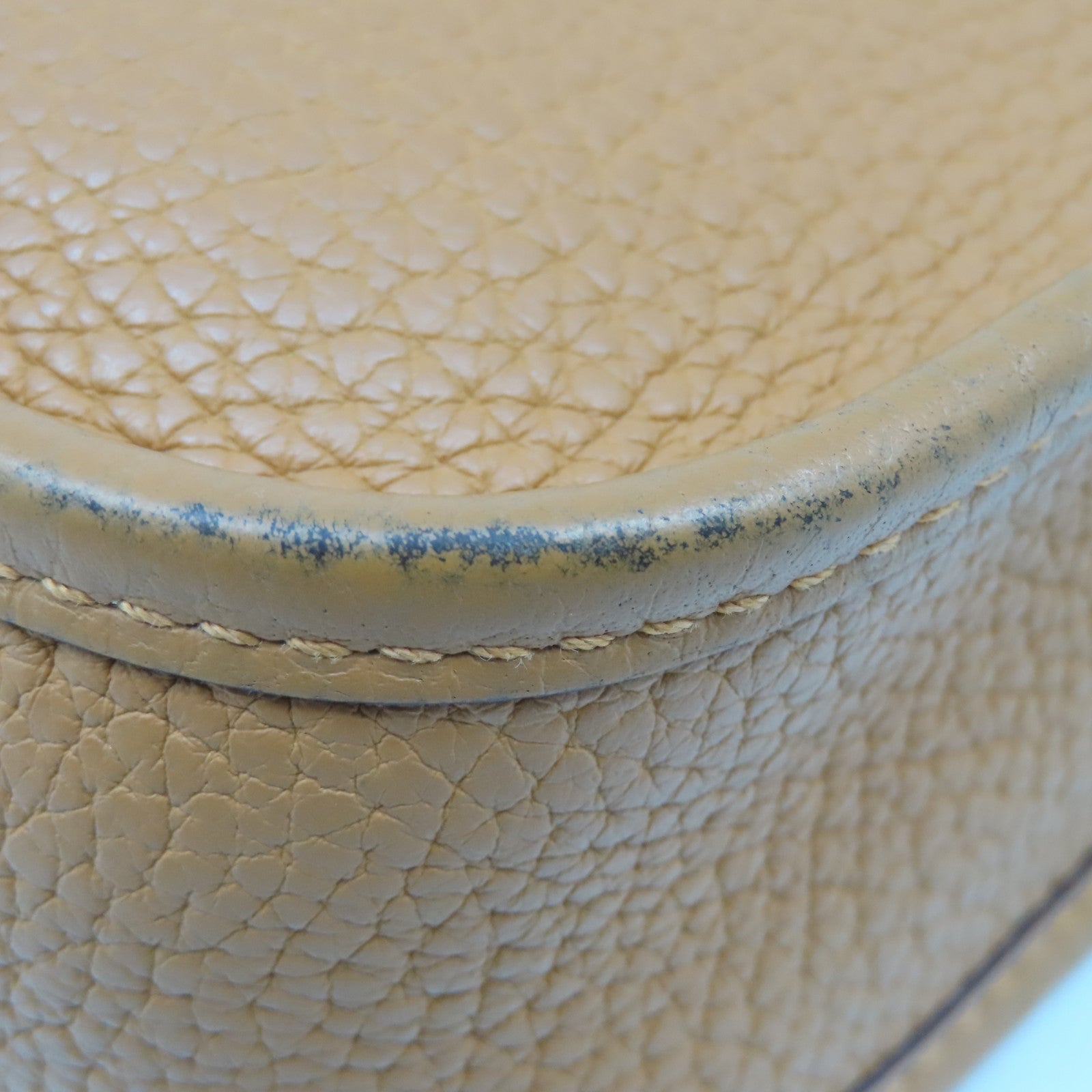 HERMES Clemence皮革Evelyne TPM银扣肩背袋Camel啡色