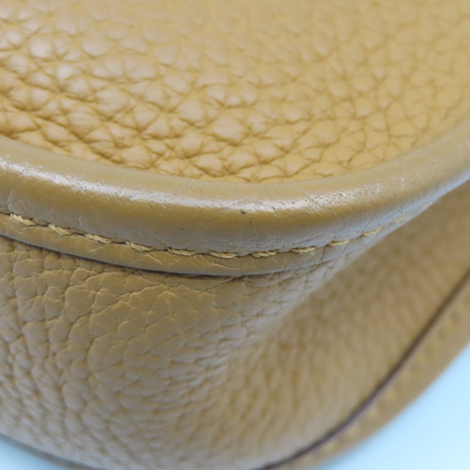 HERMES Clemence皮革Evelyne TPM银扣肩背袋Camel啡色