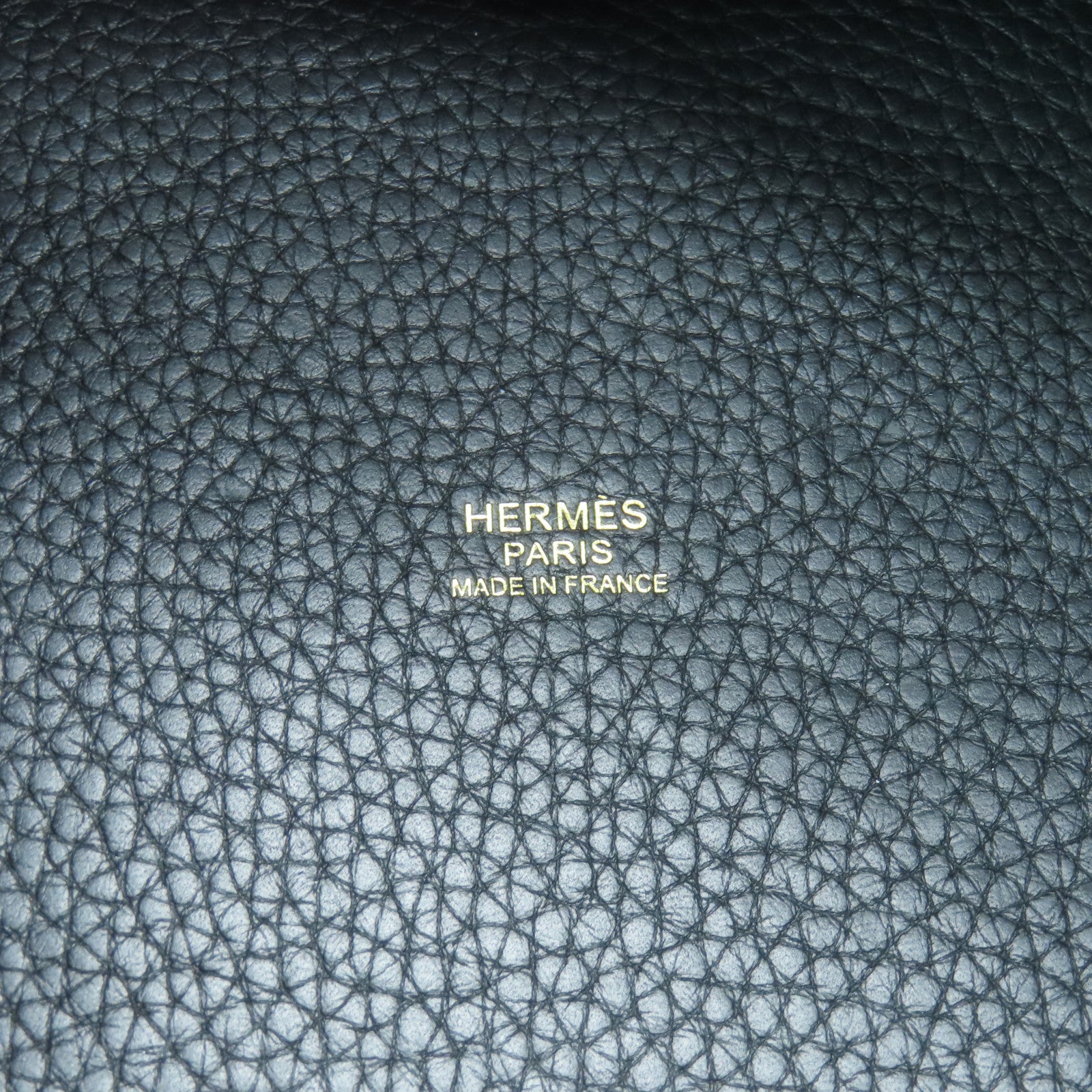 HERMES Clemence皮革Picotin PM金扣手挽袋黑色