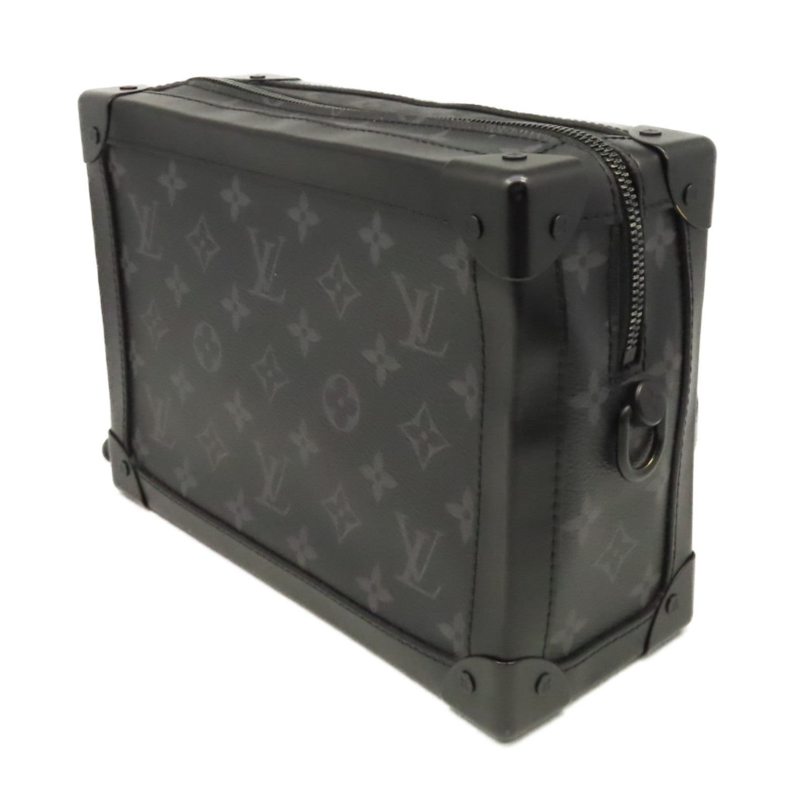 LOUIS VUITTON Monogram Eclipse Soft Trunk肩背袋黑色