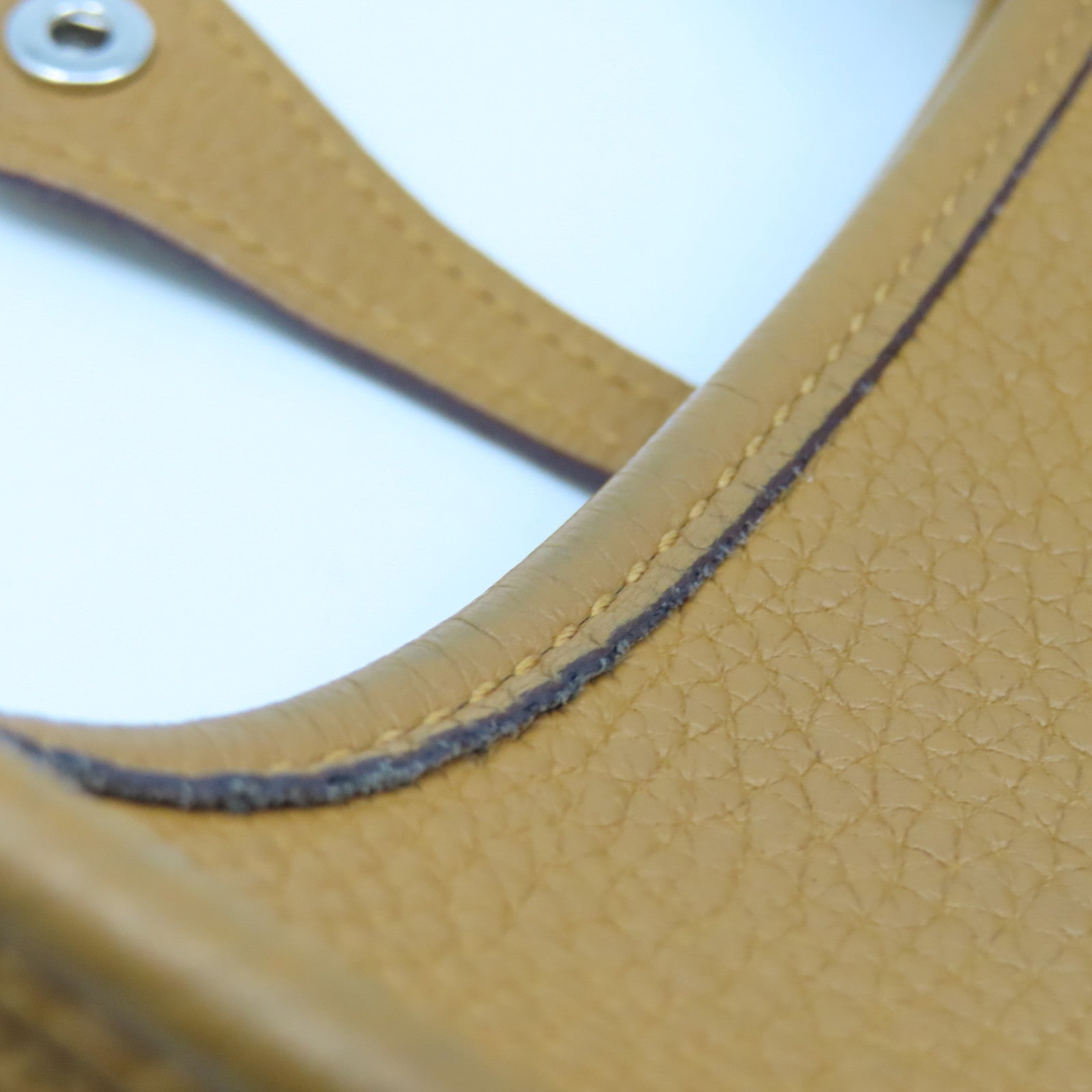 HERMES Clemence皮革Evelyne TPM银扣肩背袋Camel啡色