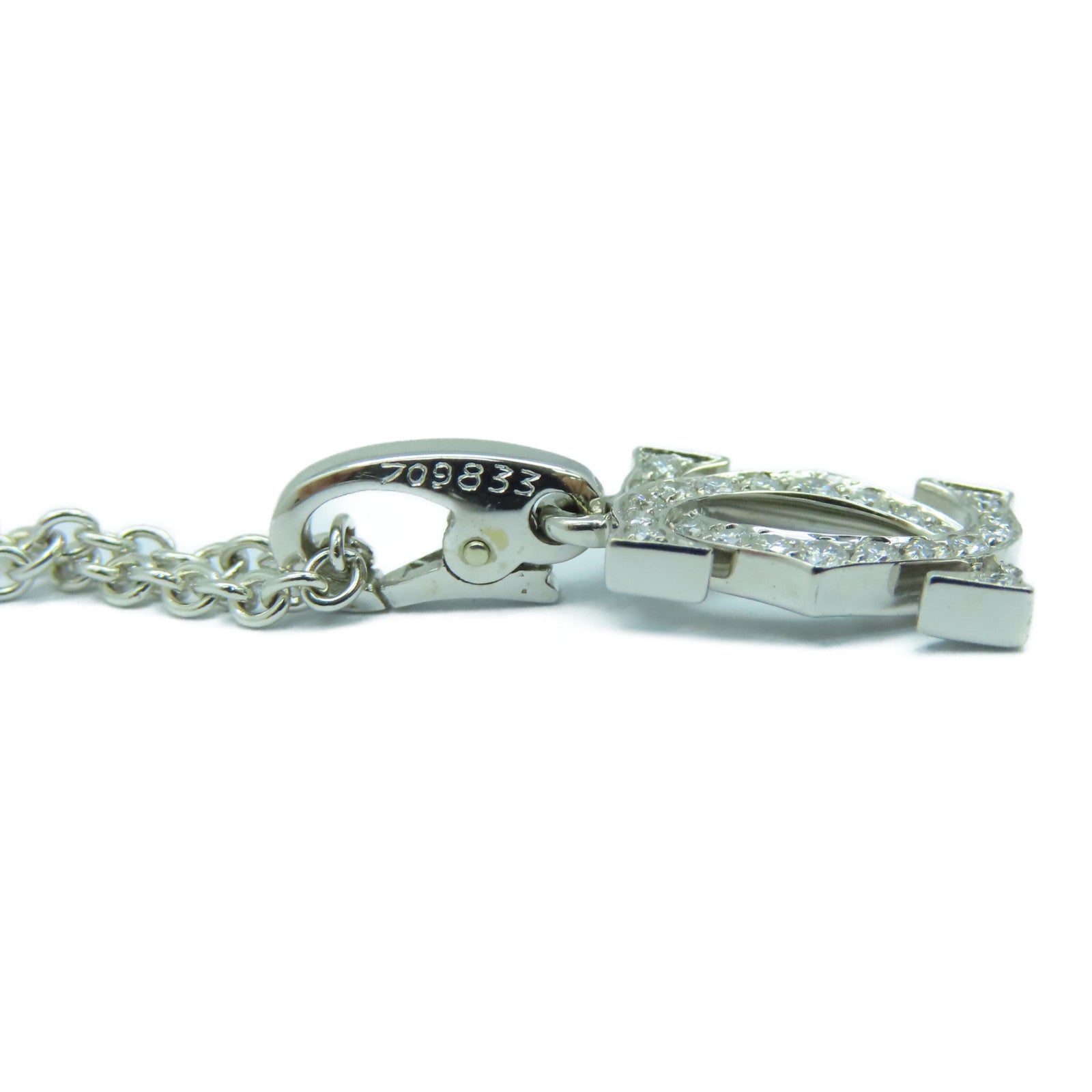 CARTIER 18K白金C2 Charm Diamond銀扣鑽石項鍊銀色