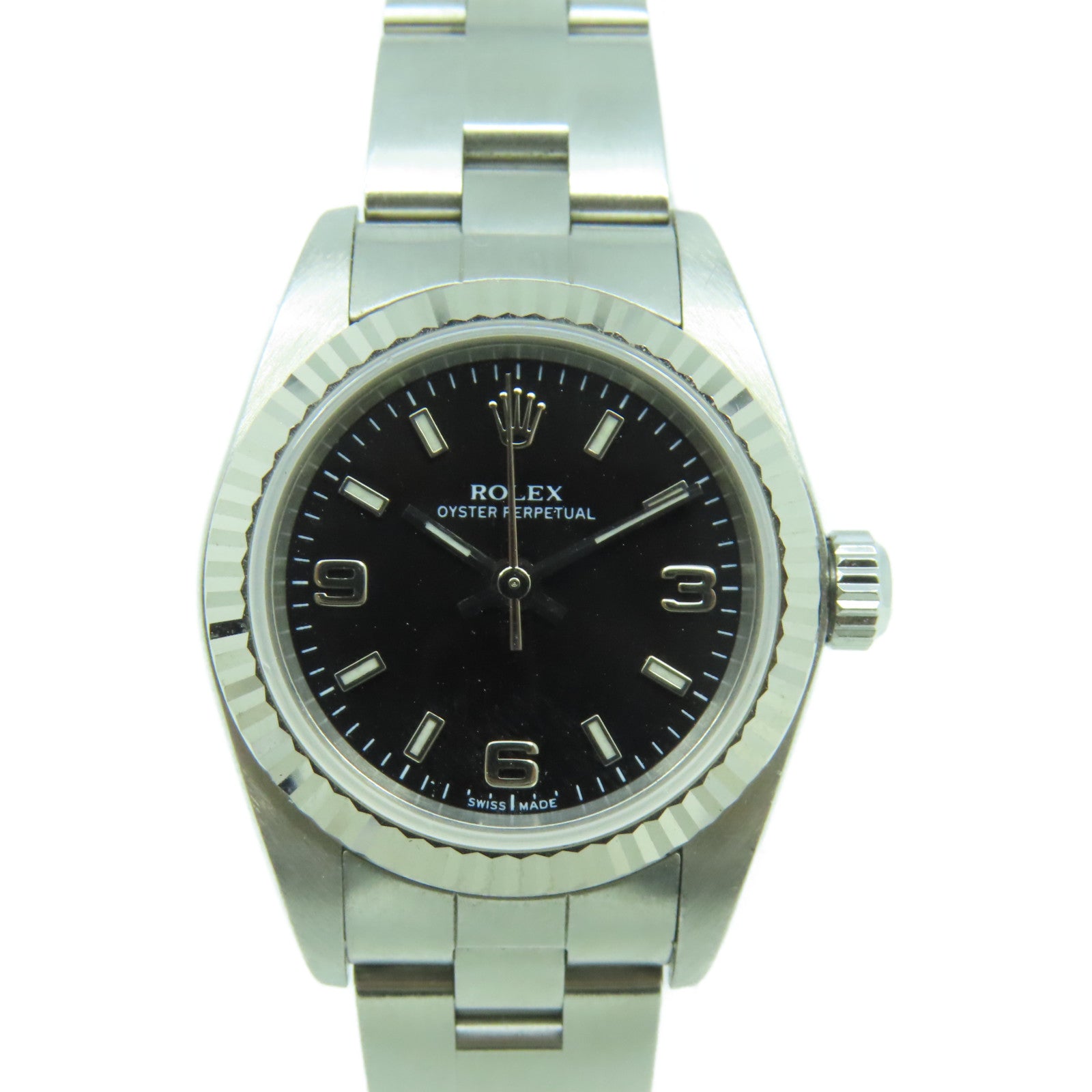 ROLEX Oyster Perpetual不鏽鋼手錶自動機芯黑色