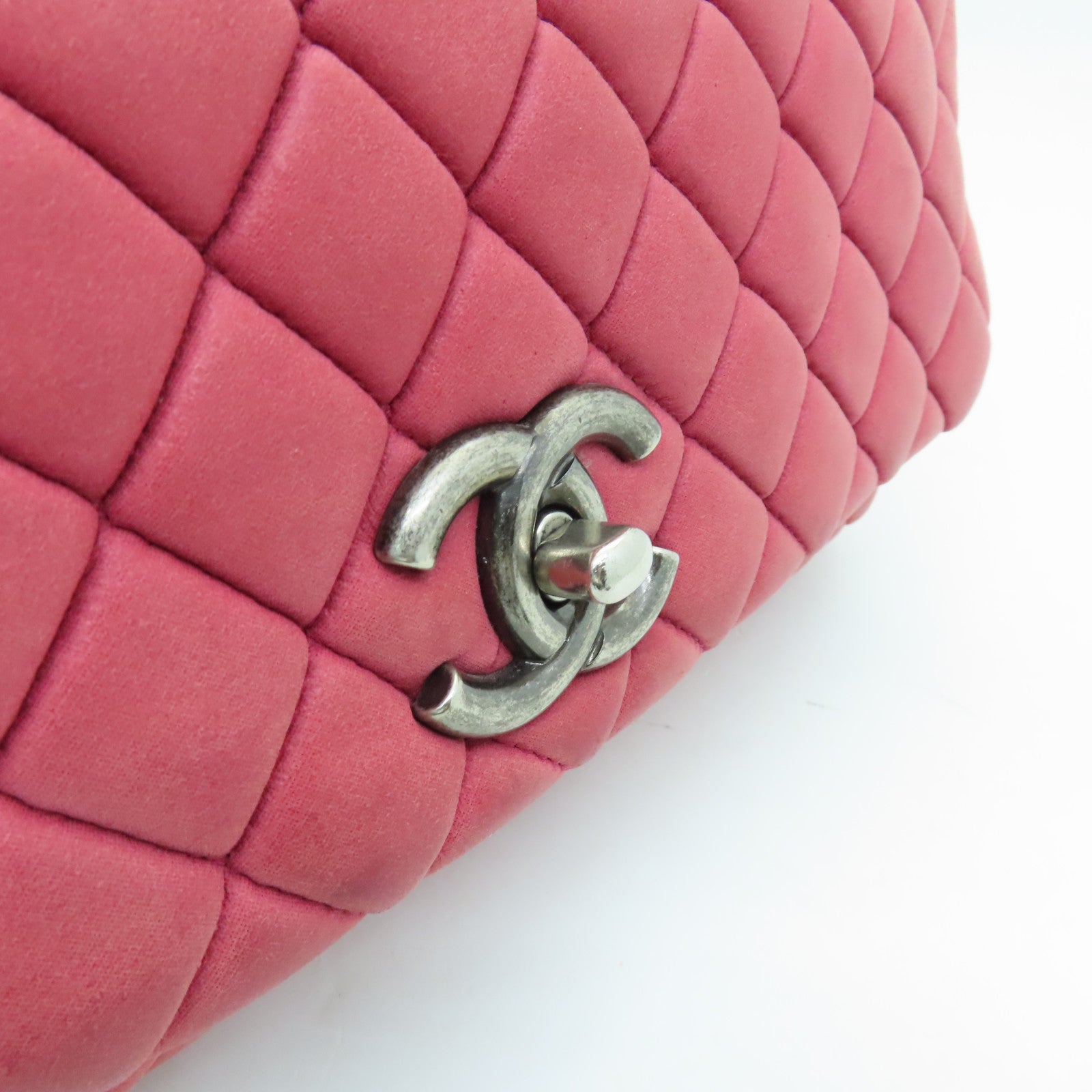 CHANEL 【激減優惠】菱格羊皮皮革Chain Shoulder Bag銀扣鏈帶肩背袋紅色