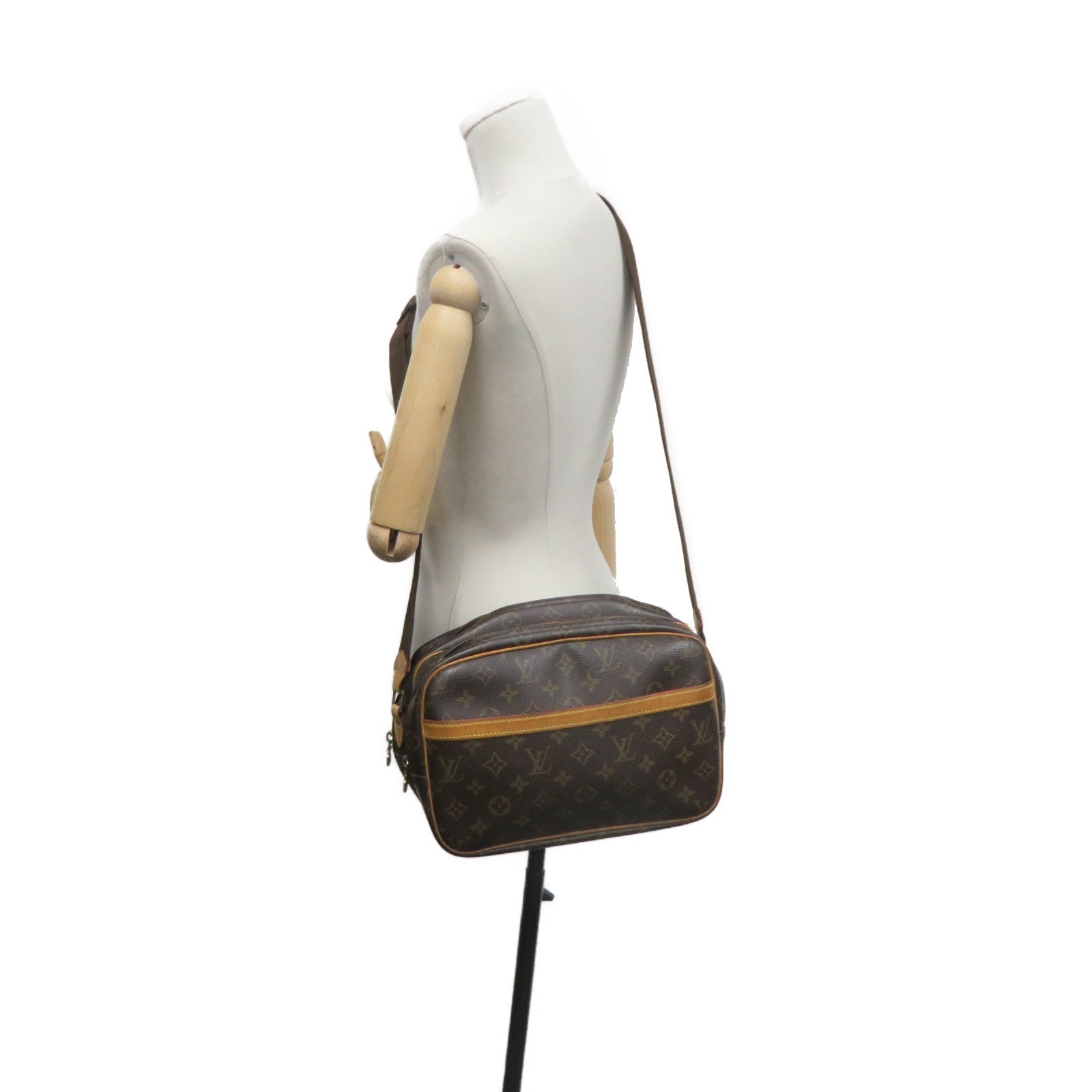 LOUIS VUITTON Monogram Reporter Shoulder Bag肩背袋啡色