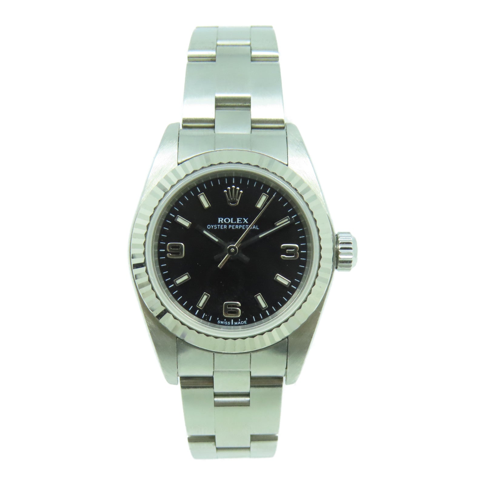 ROLEX Oyster Perpetual不鏽鋼手錶自動機芯黑色