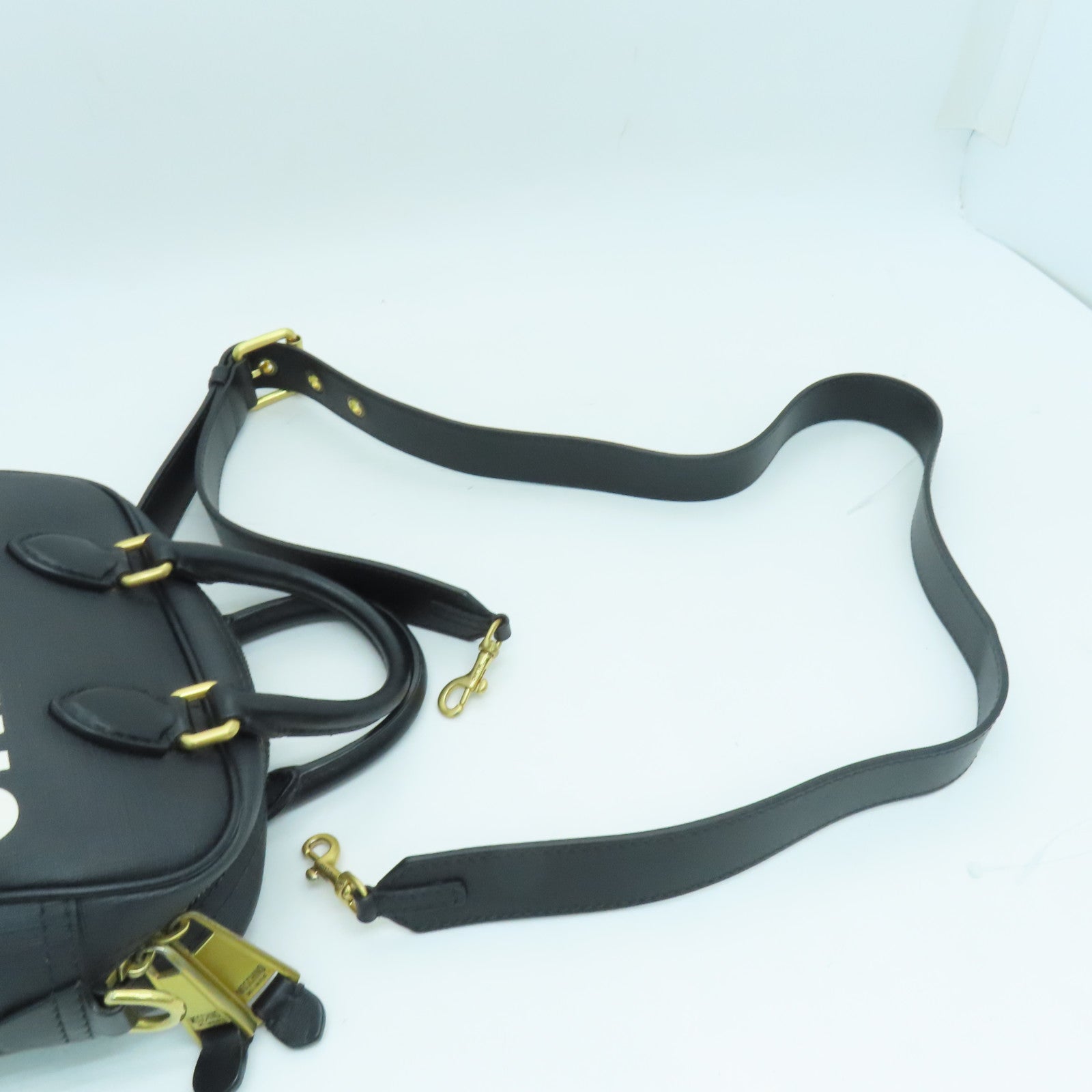 MOSCHINO 皮革2 Way Shoulder金扣肩背袋黑色