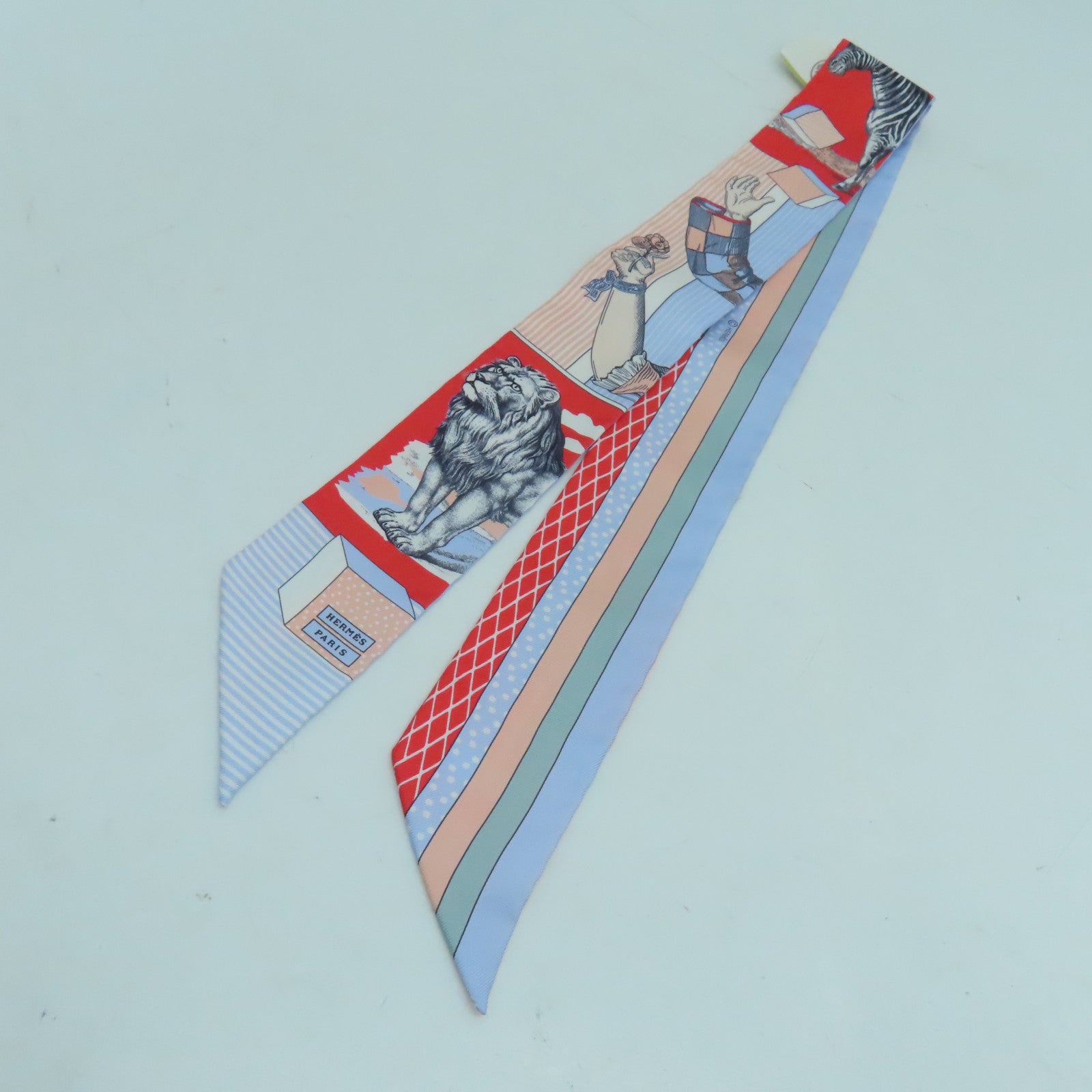 HERMES 絲質Twilly絲巾彩色