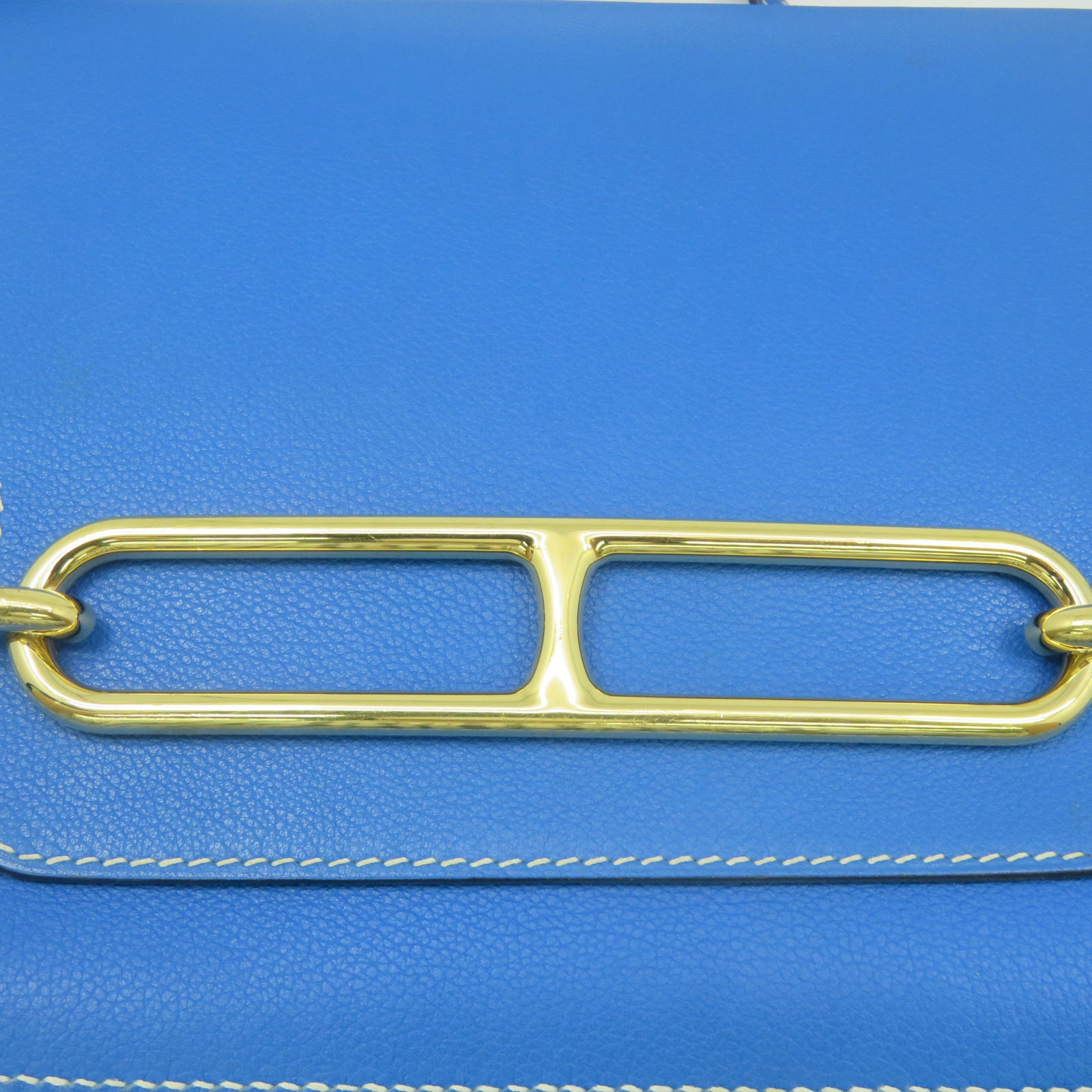 HERMES 【激减优惠】Evercolour皮革Roulis 23金扣肩背袋Bleu hydra水妖蓝色