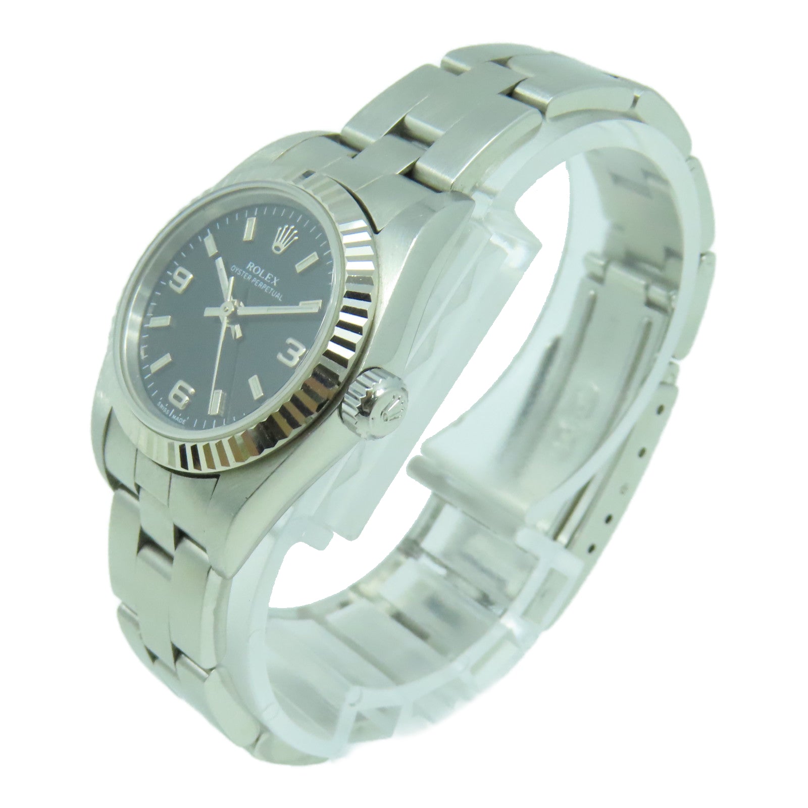 ROLEX Oyster Perpetual不鏽鋼手錶自動機芯黑色