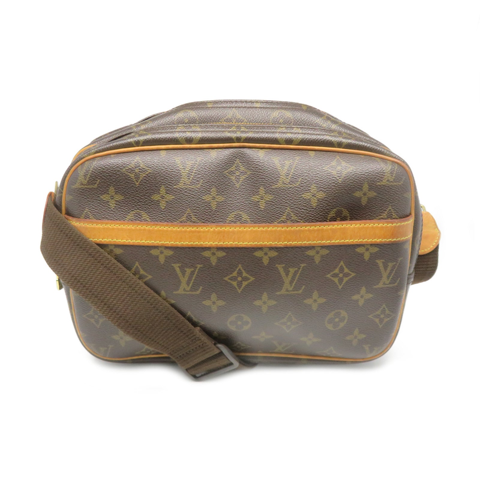 LOUIS VUITTON Monogram Reporter Shoulder Bag肩背袋啡色