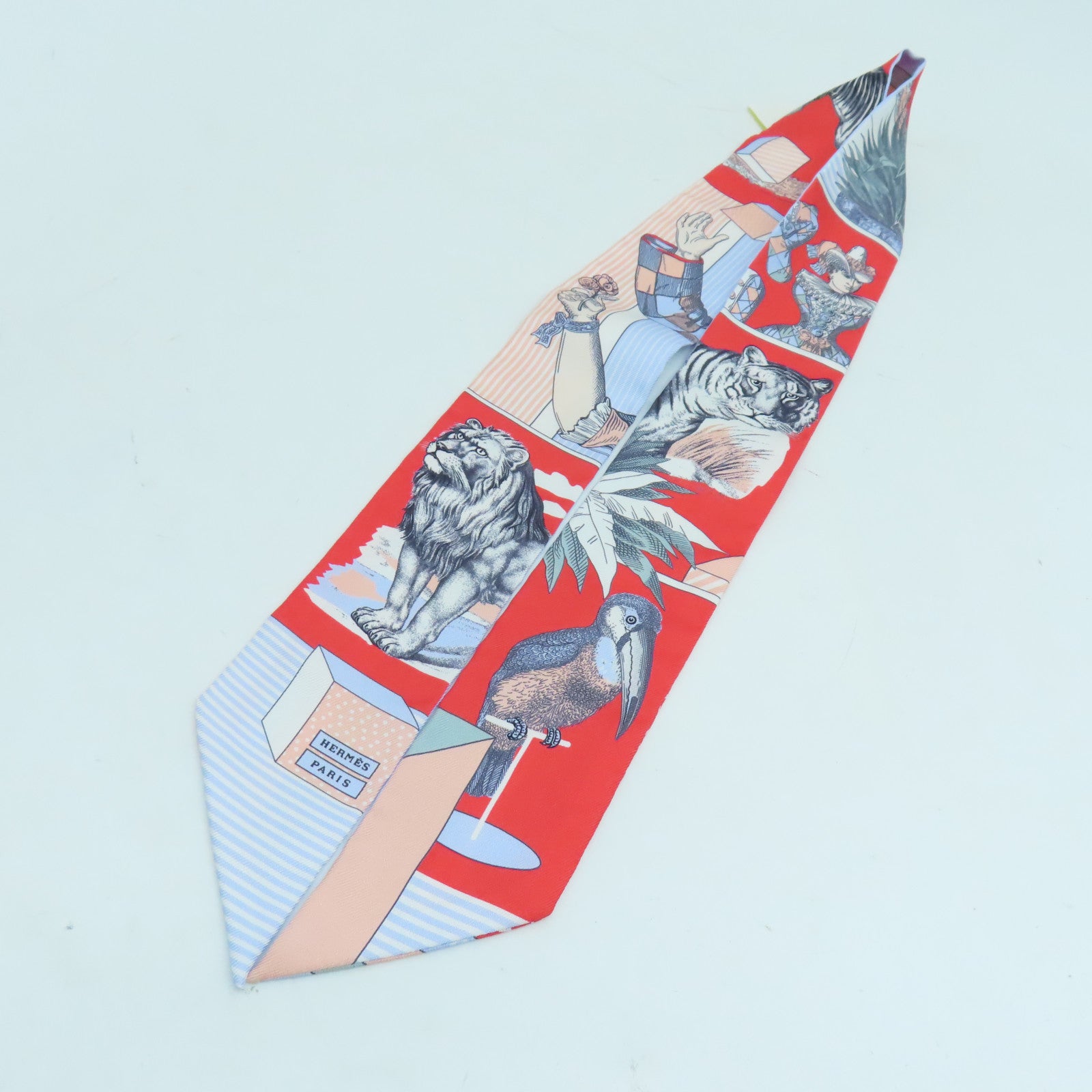 HERMES 絲質Twilly絲巾彩色