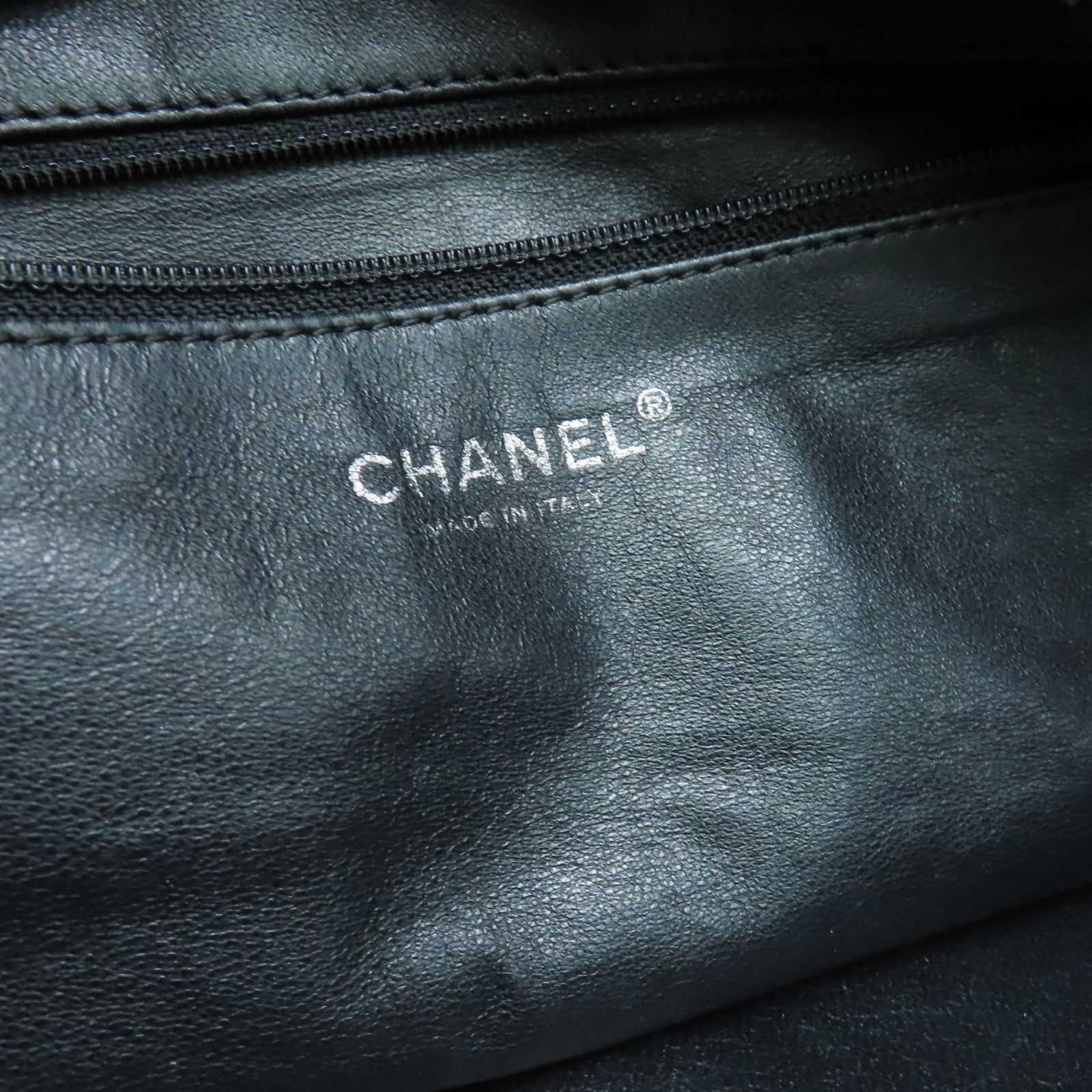 CHANEL 牛皮皮革Tote Bag銀扣手挽袋黑色