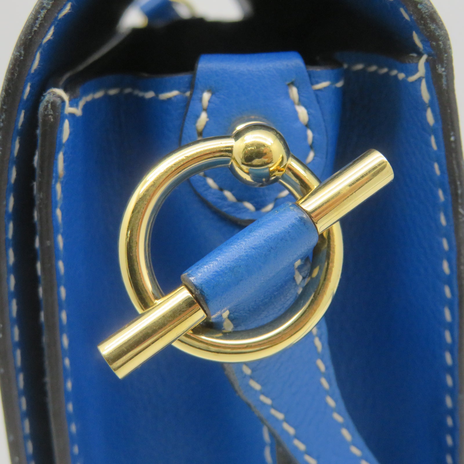 HERMES 【激减优惠】Evercolour皮革Roulis 23金扣肩背袋Bleu hydra水妖蓝色