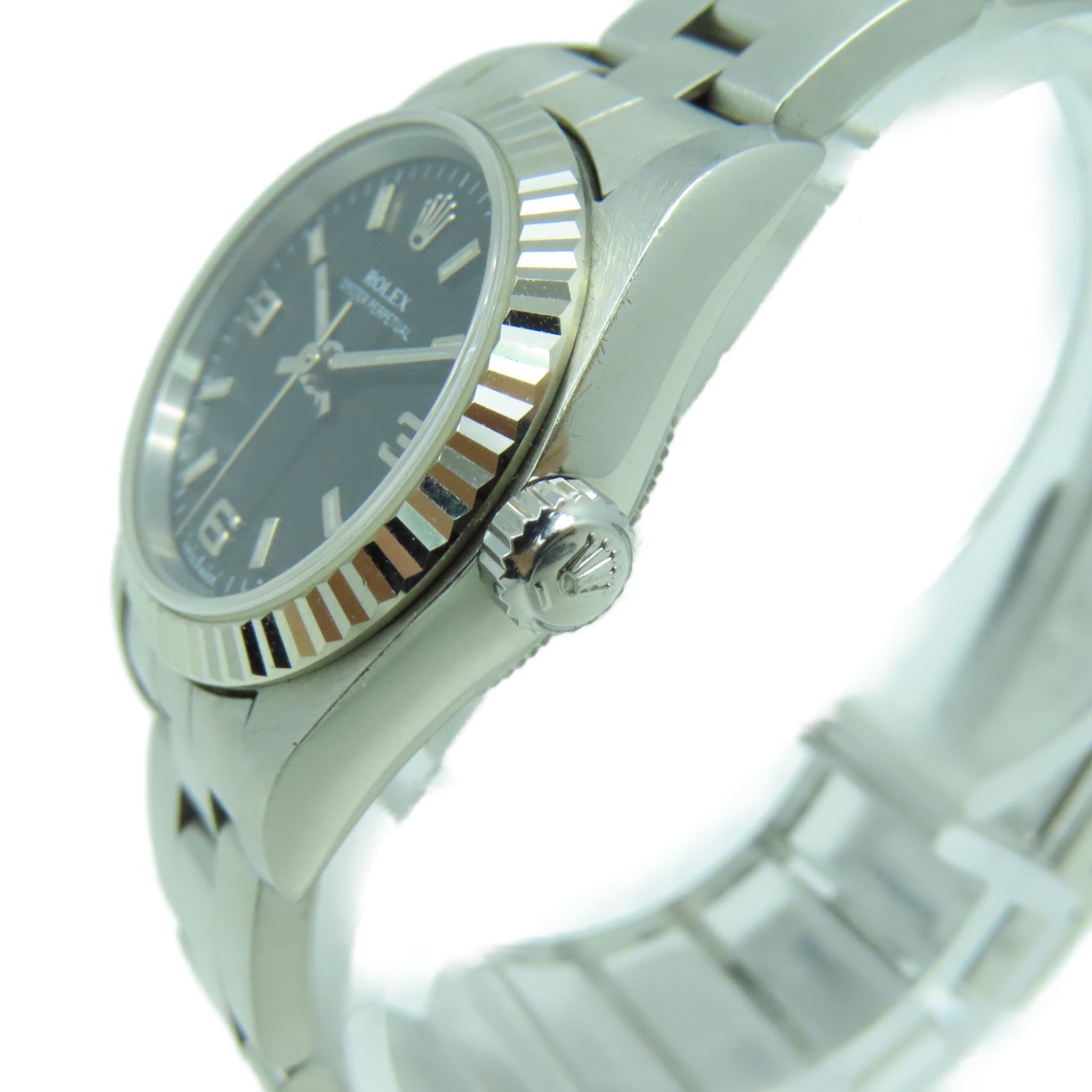 ROLEX Oyster Perpetual不鏽鋼手錶自動機芯黑色