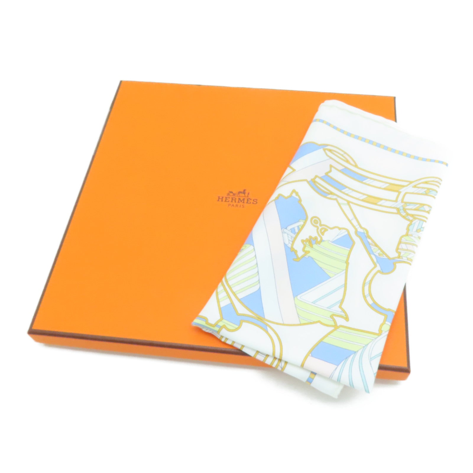 HERMES 【激減優惠】絲質Scarf絲巾白色