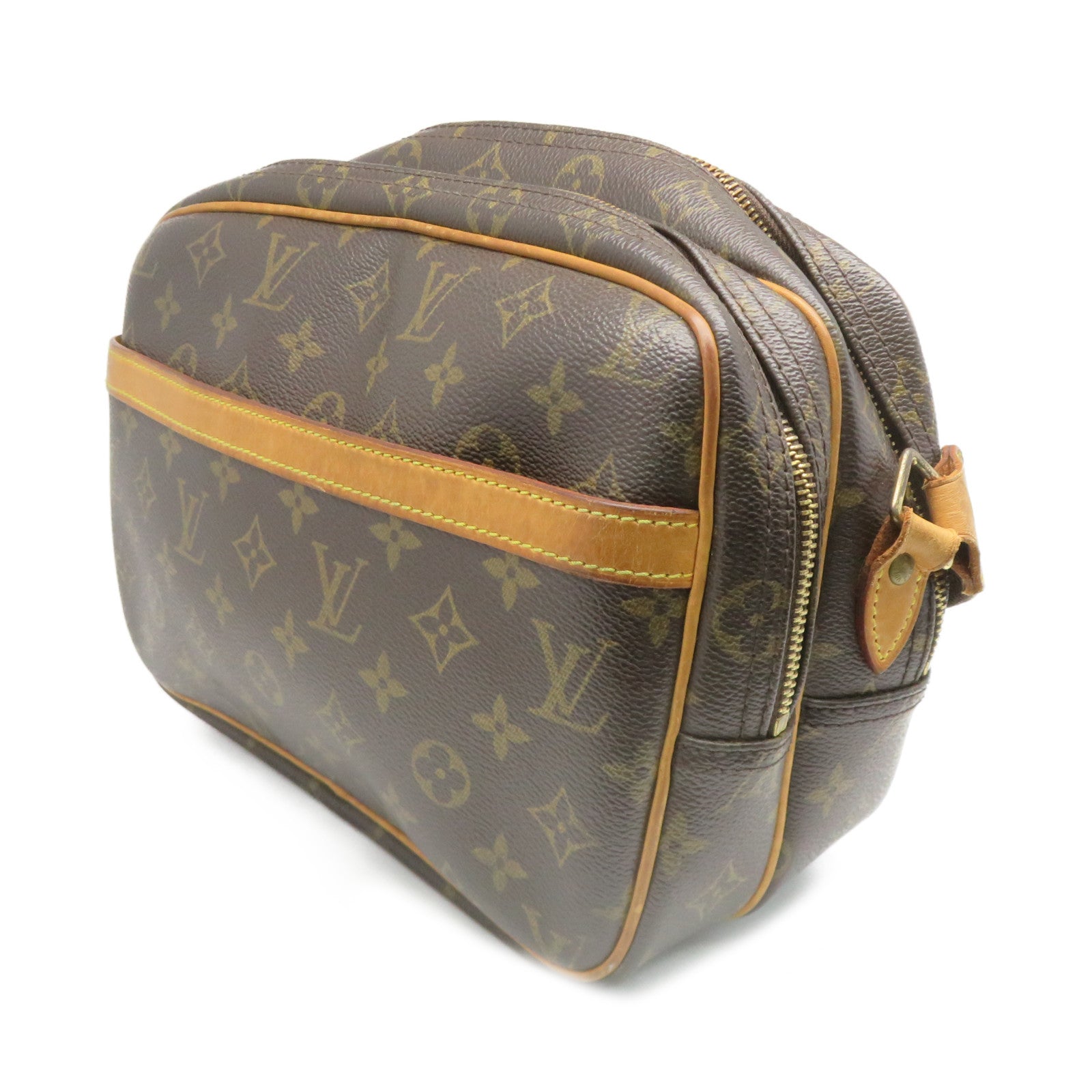 LOUIS VUITTON Monogram Reporter Shoulder Bag肩背袋啡色