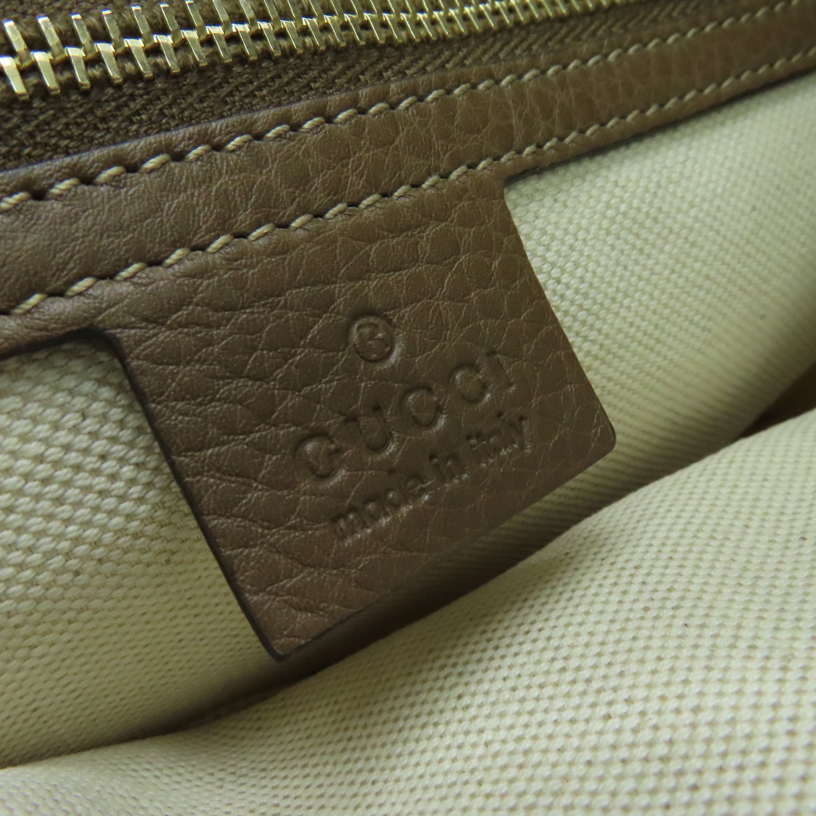 GUCCI 【激減優惠】帆布Jackie銀扣手挽肩背兩用袋啡色白色