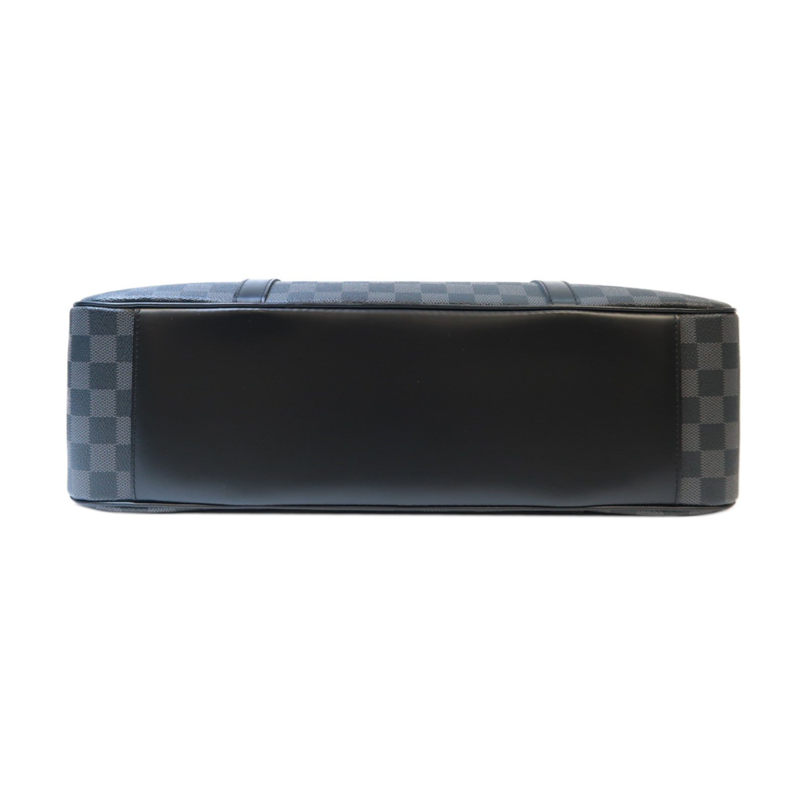 LOUIS VUITTON Damier Graphite Porto De Cuman Voyage銀扣手挽袋黑色