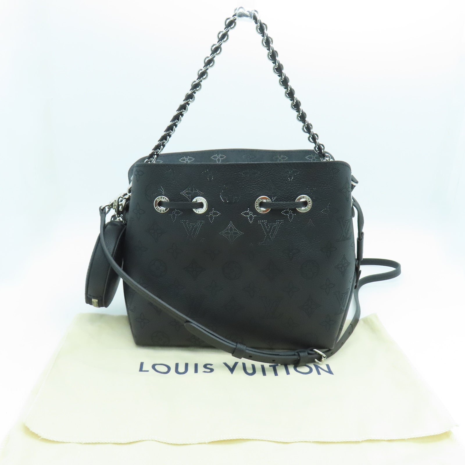 LOUIS VUITTON Mahina Bella银扣肩背袋黑色