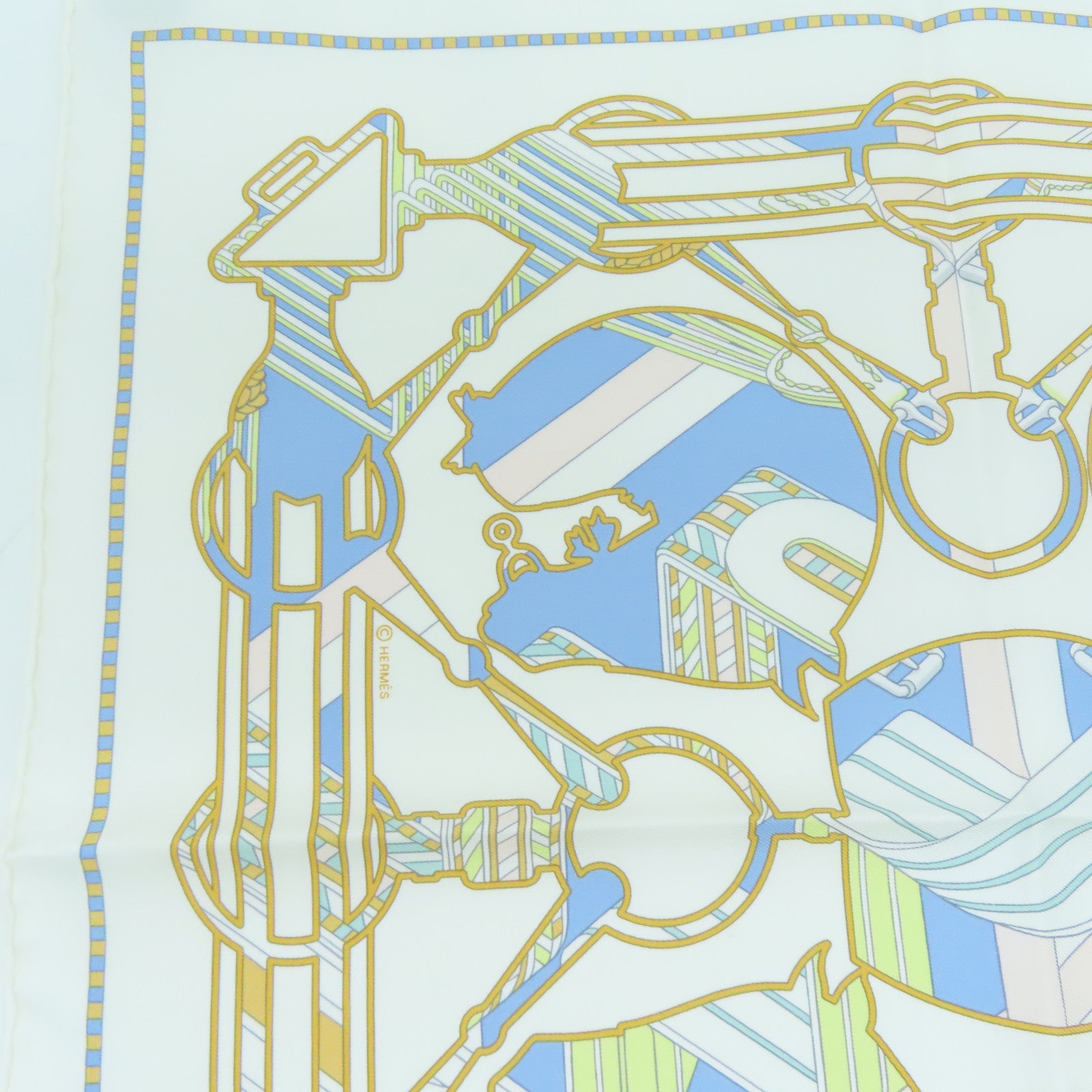 HERMES 【激減優惠】絲質Scarf絲巾白色