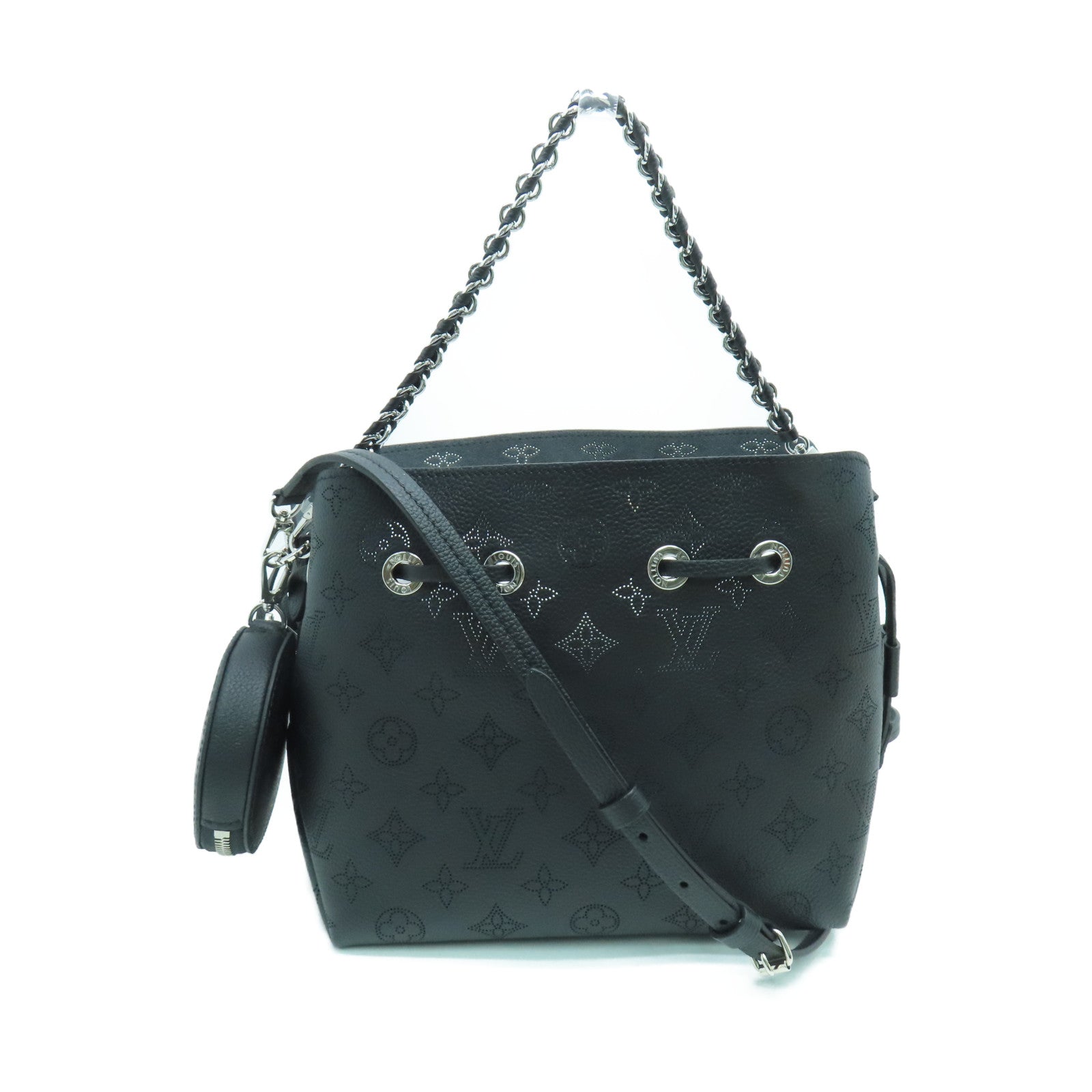 LOUIS VUITTON Mahina Bella银扣肩背袋黑色