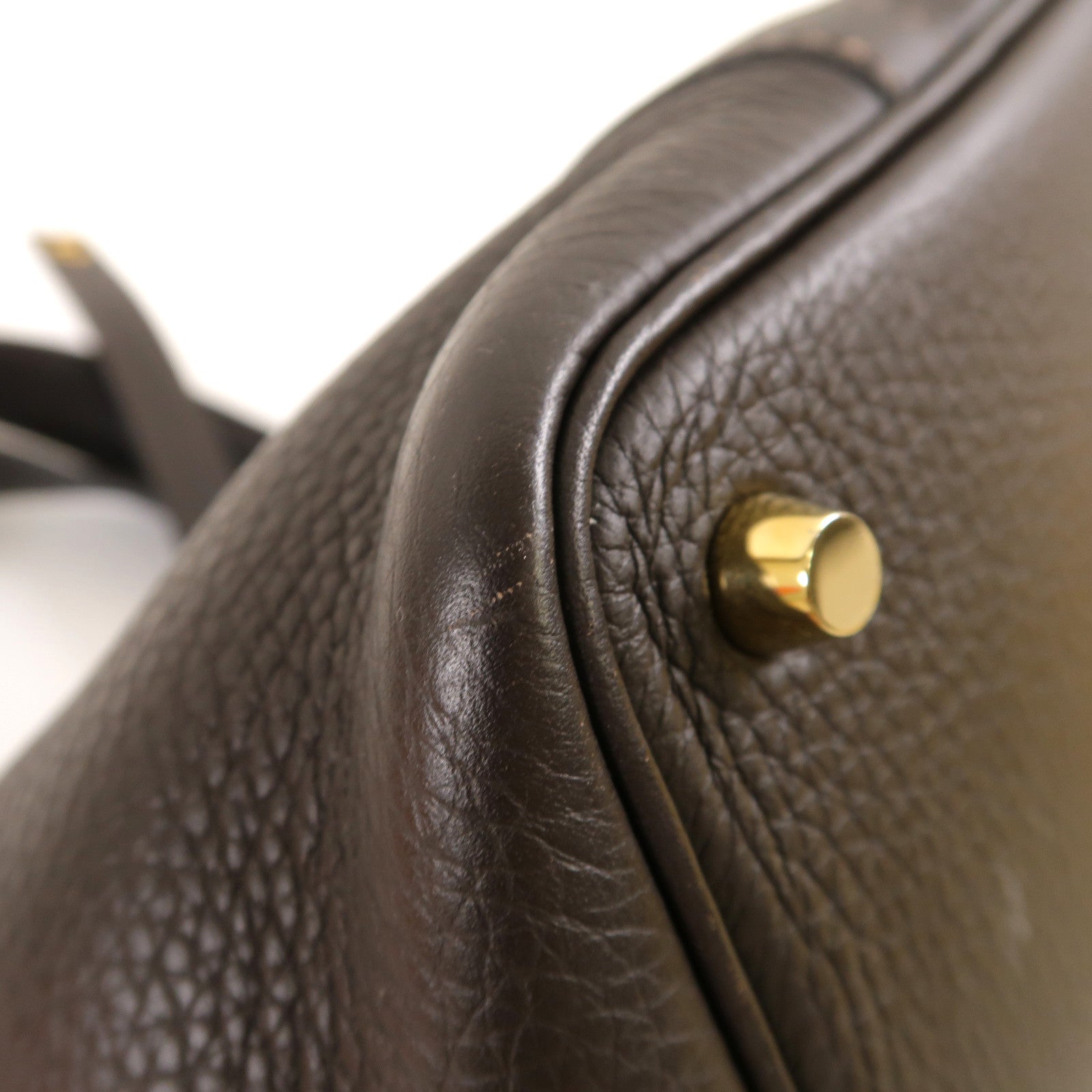 HERMES Clemence皮革Picotin PM金扣手挽袋啡色