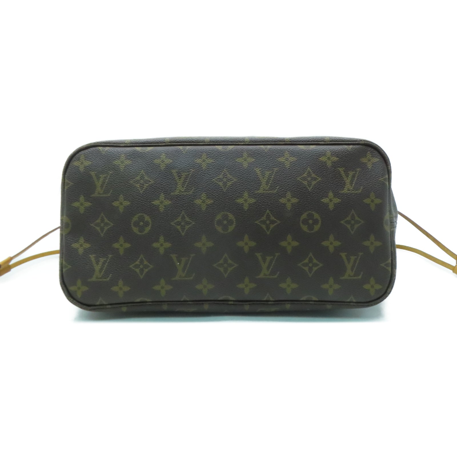 LOUIS VUITTON Monogram Neverfull MM金扣手挽袋啡色