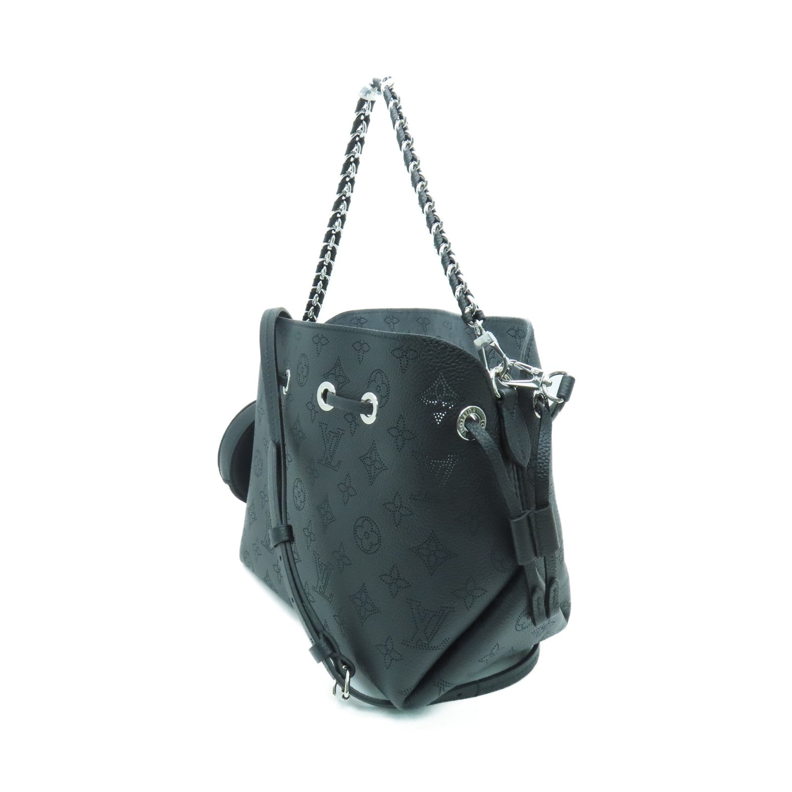 LOUIS VUITTON Mahina Bella银扣肩背袋黑色