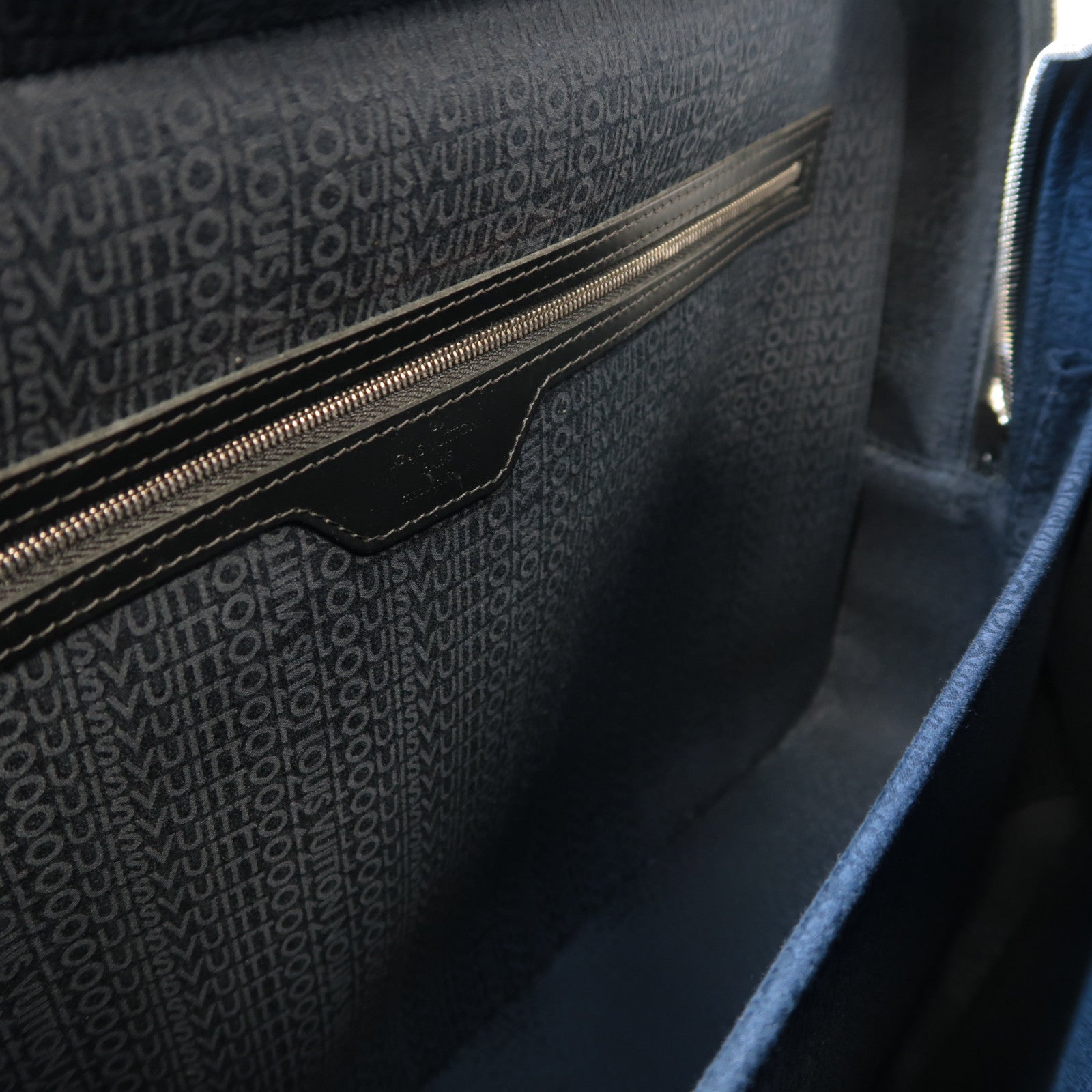 LOUIS VUITTON Damier Graphite Porto De Cuman Voyage銀扣手挽袋黑色