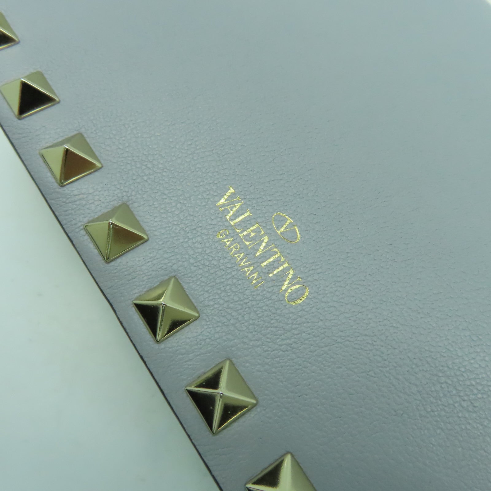 Valentino 牛皮皮革Shoulder Bag金扣鏈帶肩背袋灰色