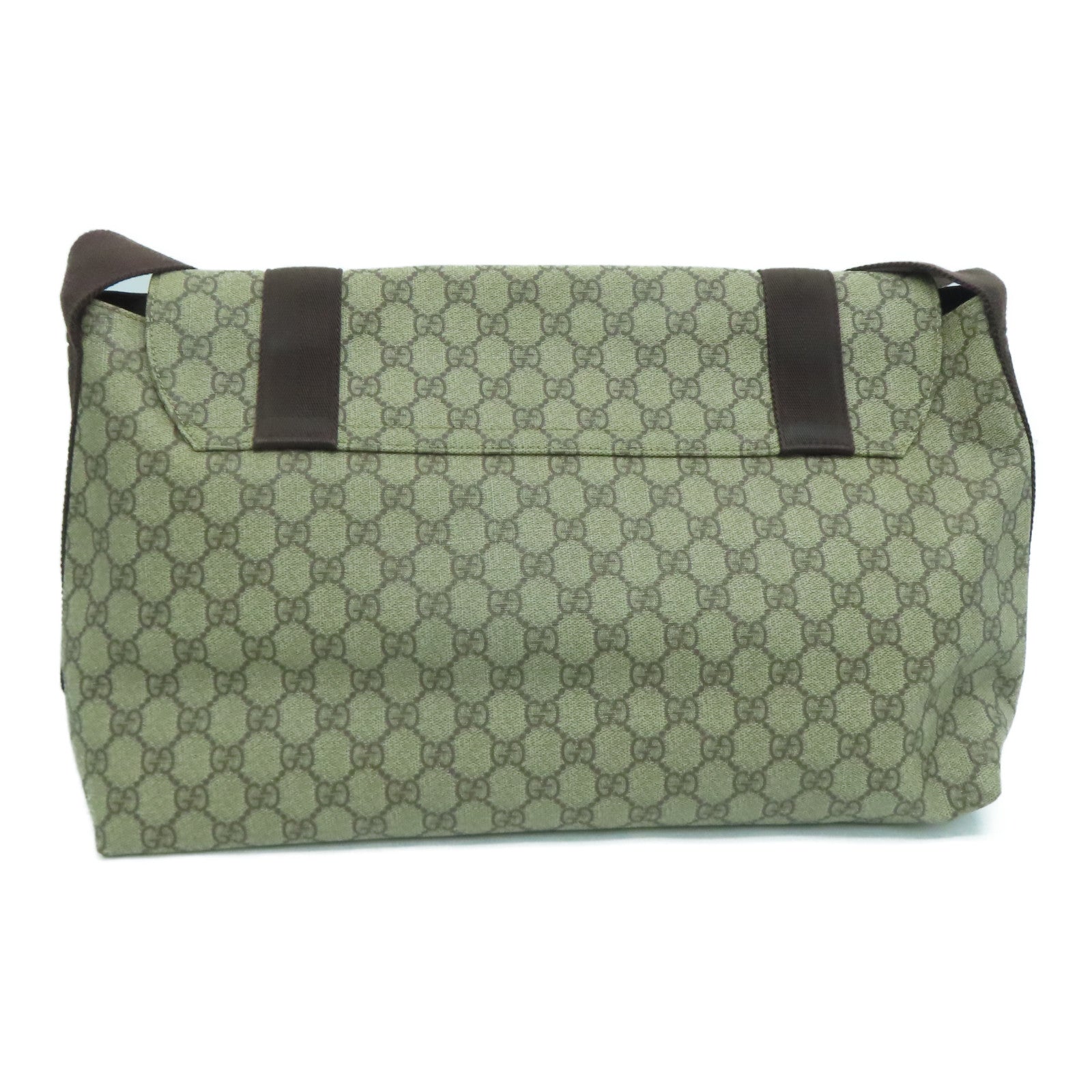 GUCCI 塗層帆布 Shoulder Bag銀扣肩背袋啡色