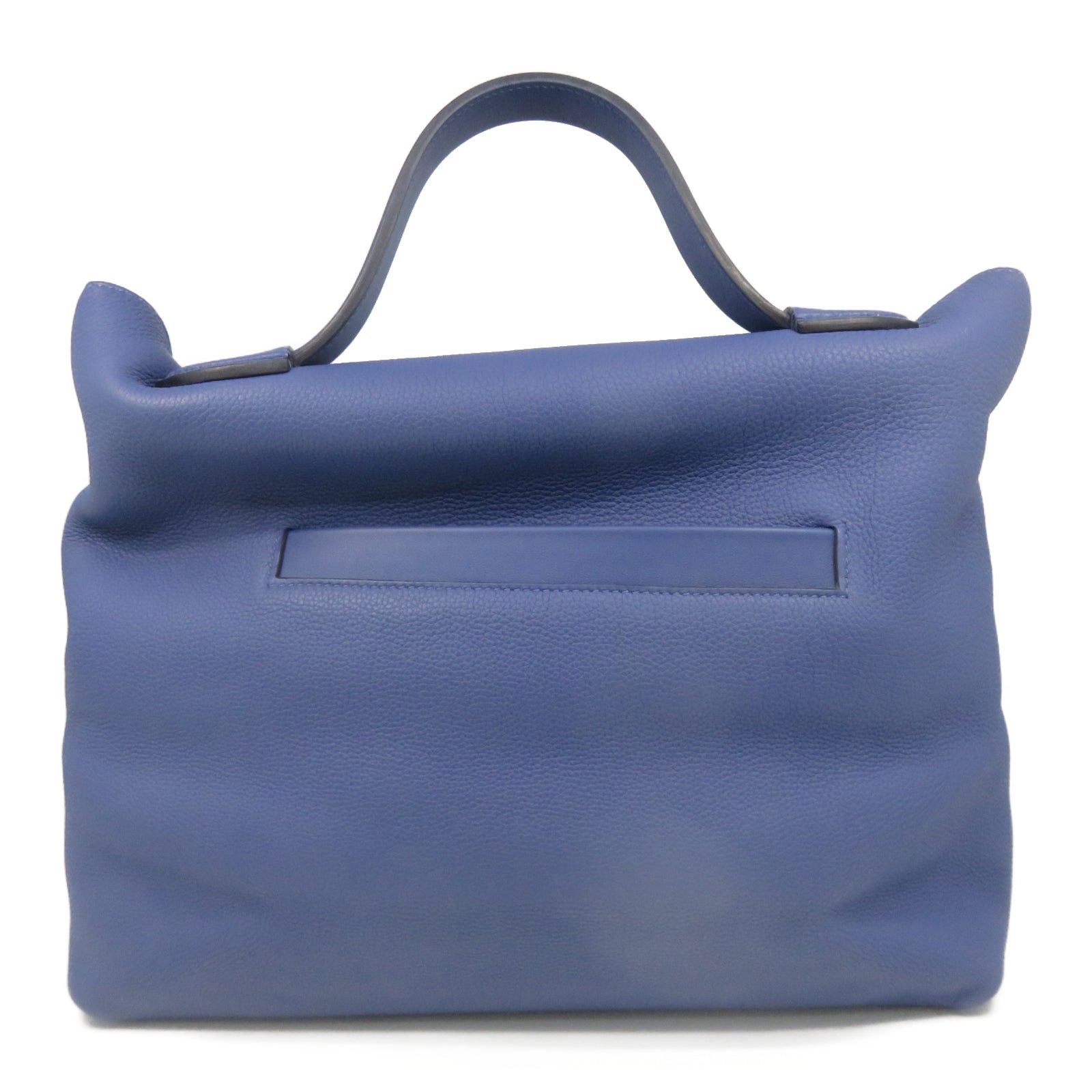 HERMES 【激減優惠】Togo皮革24/24銀扣手挽袋藍色