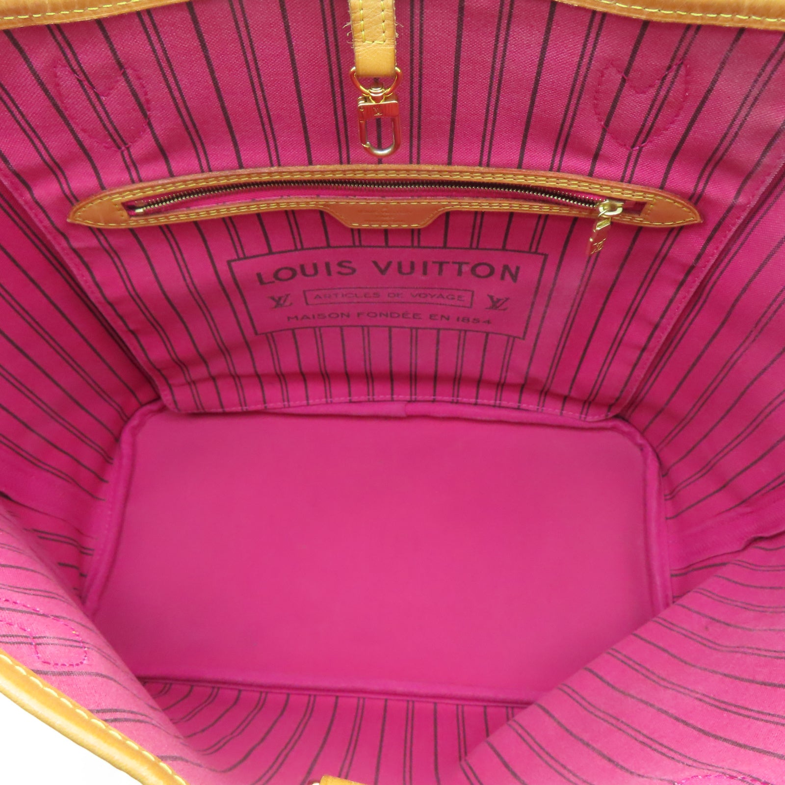 LOUIS VUITTON Monogram Neverfull MM金扣手挽袋啡色