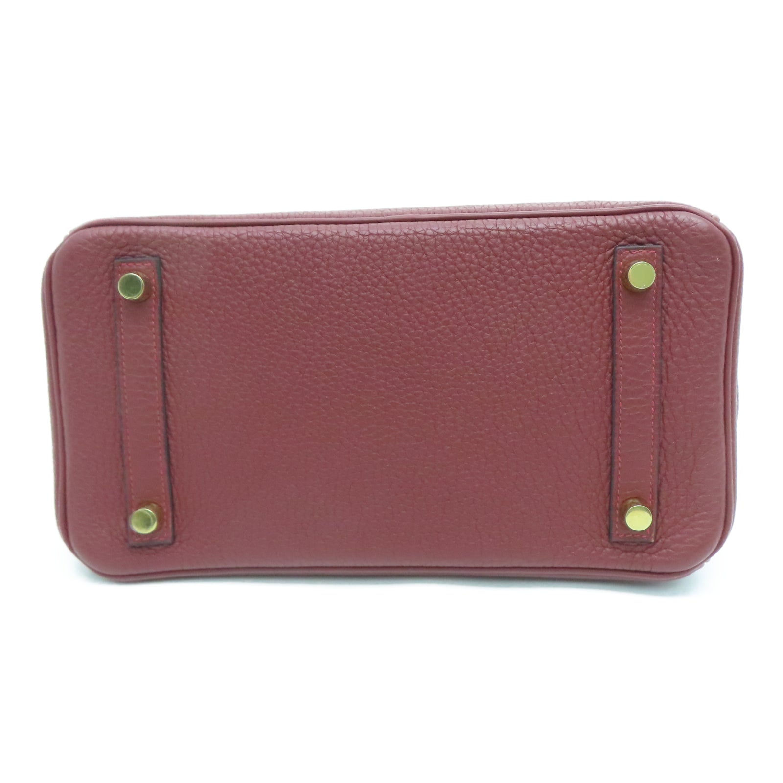 HERMES Taurillon Clemence皮革Birkin 25金扣手挽袋爱马仕红色