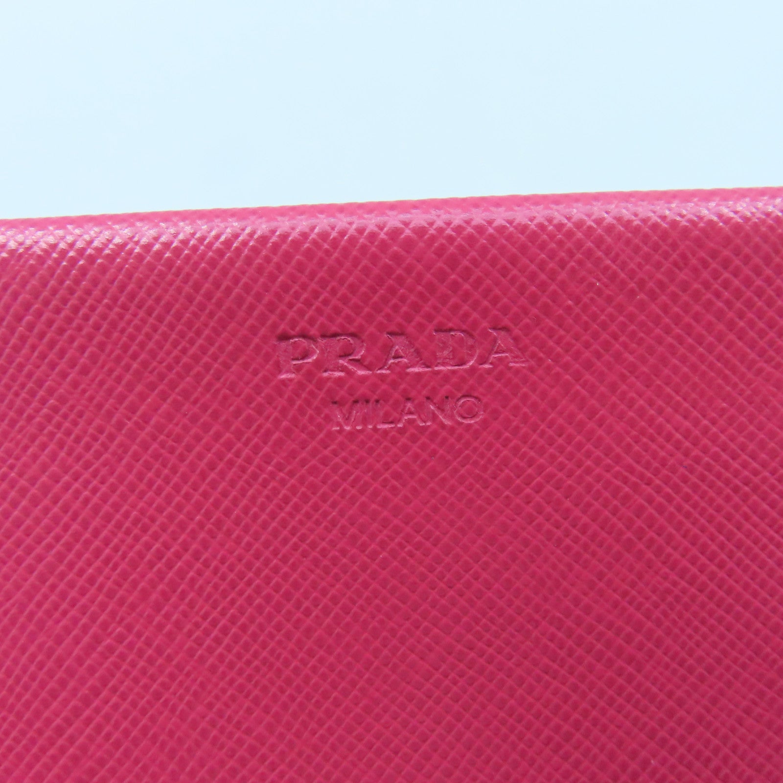 PRADA 牛皮皮革Clutch Bag金扣手拿包粉紅色