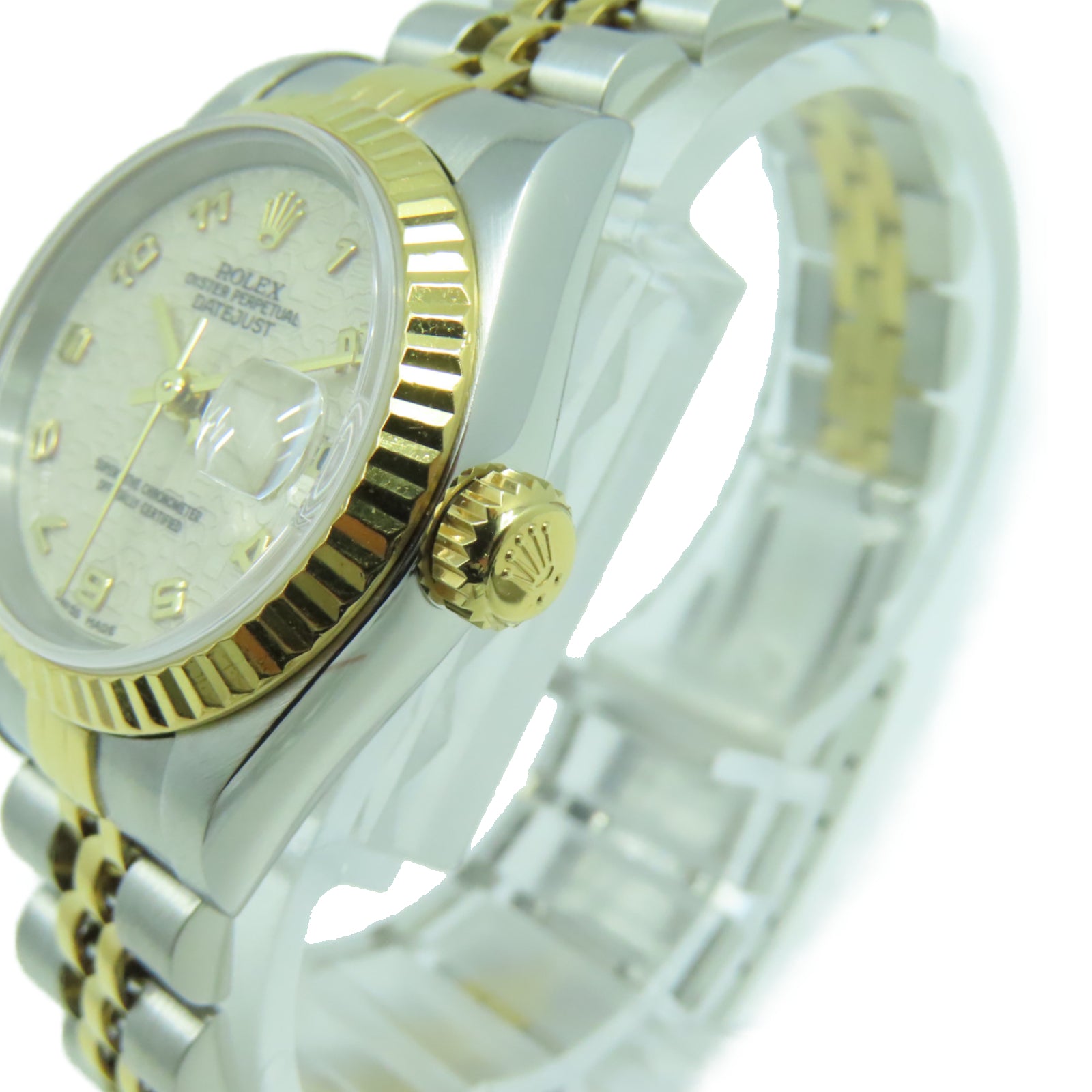 ROLEX 18K黃金Datejust不鏽鋼手錶自動機芯白色