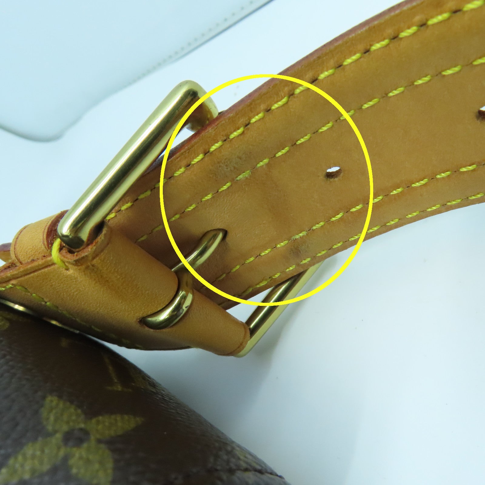 LOUIS VUITTON Monogram Viva Cite GM Gold Buckle Shoulder Bag Brown