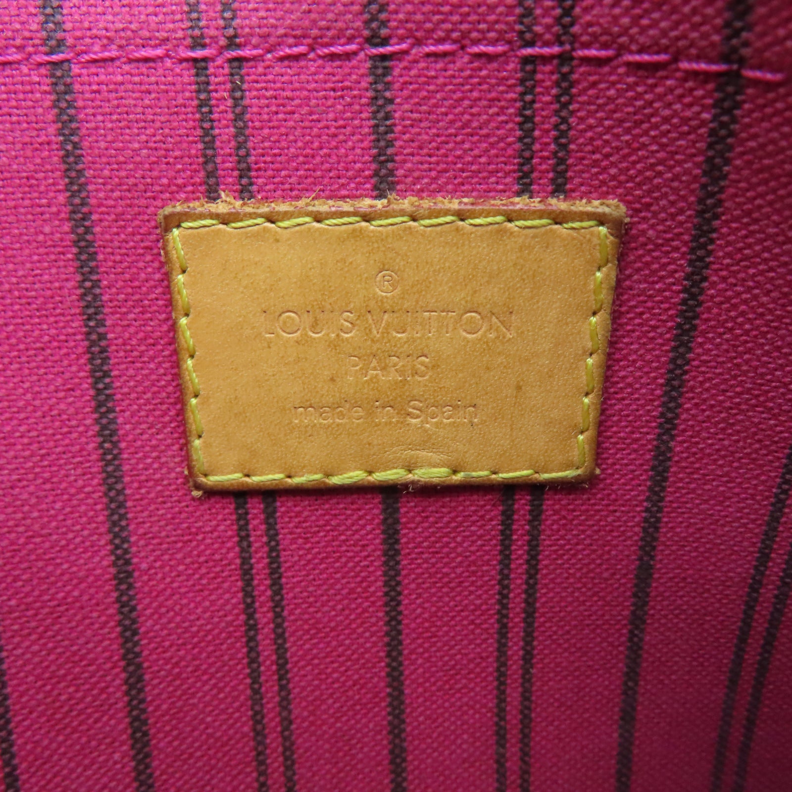 LOUIS VUITTON Monogram Neverfull MM金扣手挽袋啡色