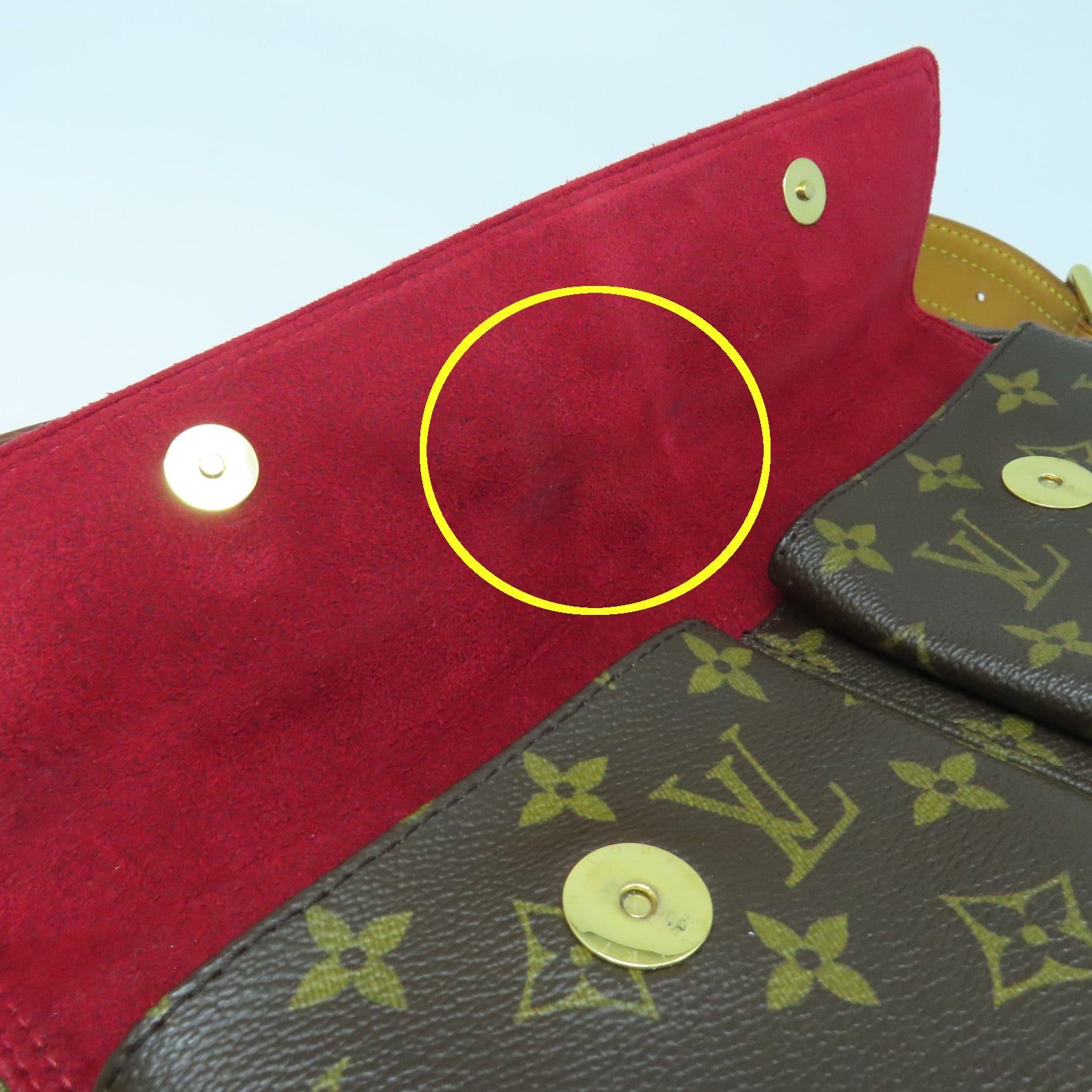LOUIS VUITTON Monogram Viva Cite GM Gold Buckle Shoulder Bag Brown