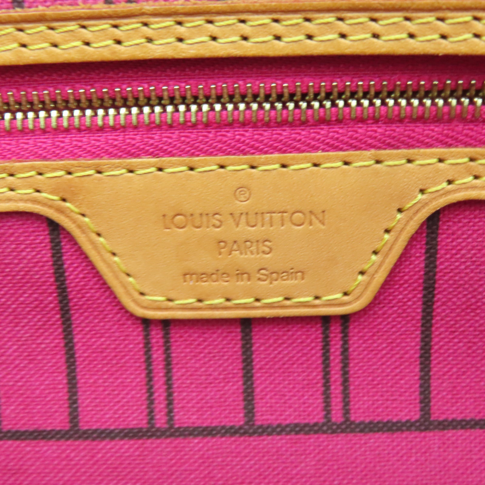 LOUIS VUITTON Monogram Neverfull MM金扣手挽袋啡色