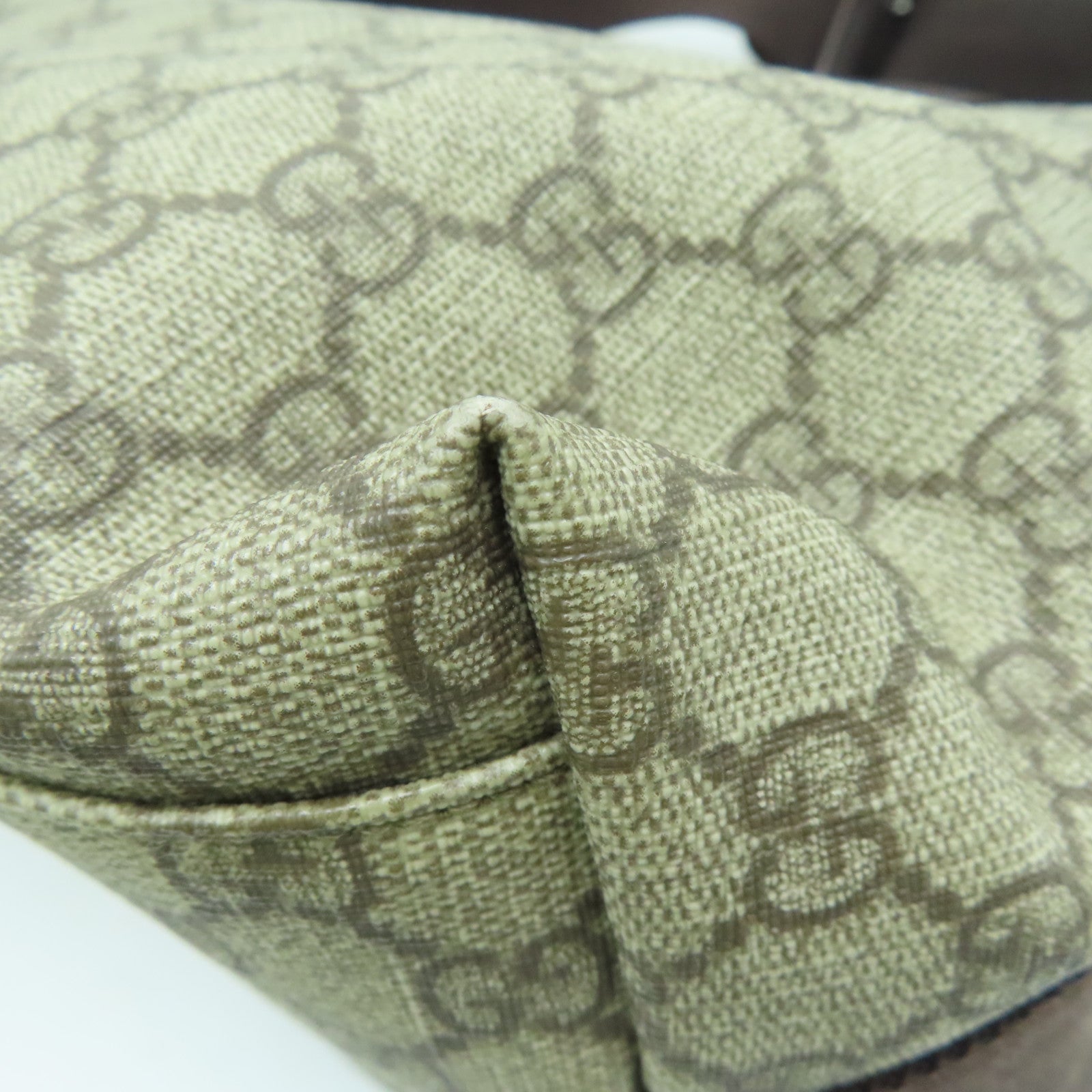 GUCCI 塗層帆布 Shoulder Bag銀扣肩背袋啡色