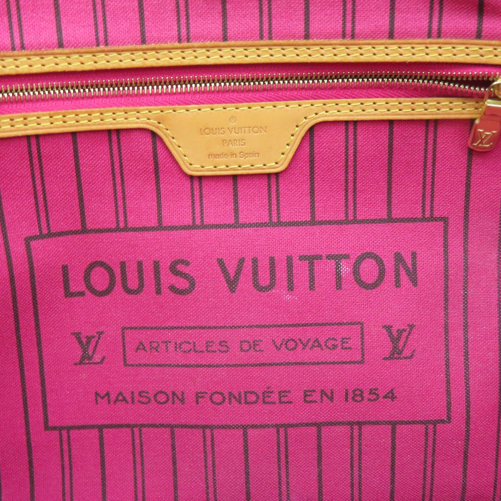 LOUIS VUITTON Monogram Neverfull MM金扣手挽袋啡色