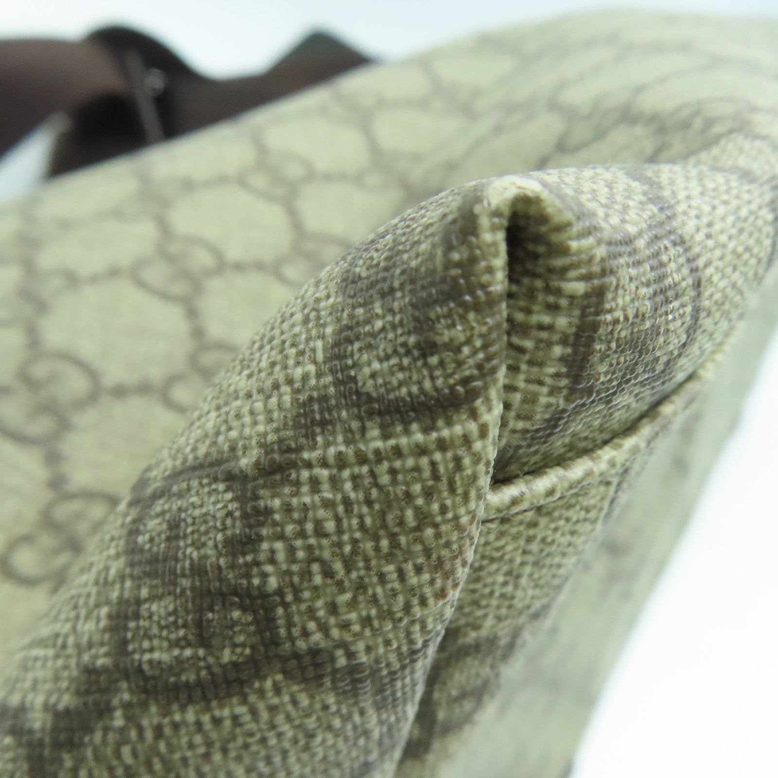 GUCCI 塗層帆布 Shoulder Bag銀扣肩背袋啡色