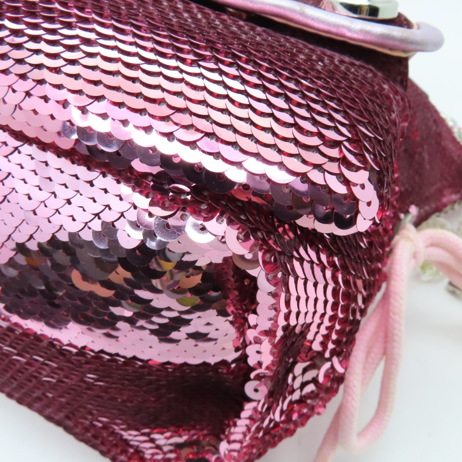 COACH 亮片Poppy Sequin Spotlight銀扣手挽肩背兩用袋粉紅色